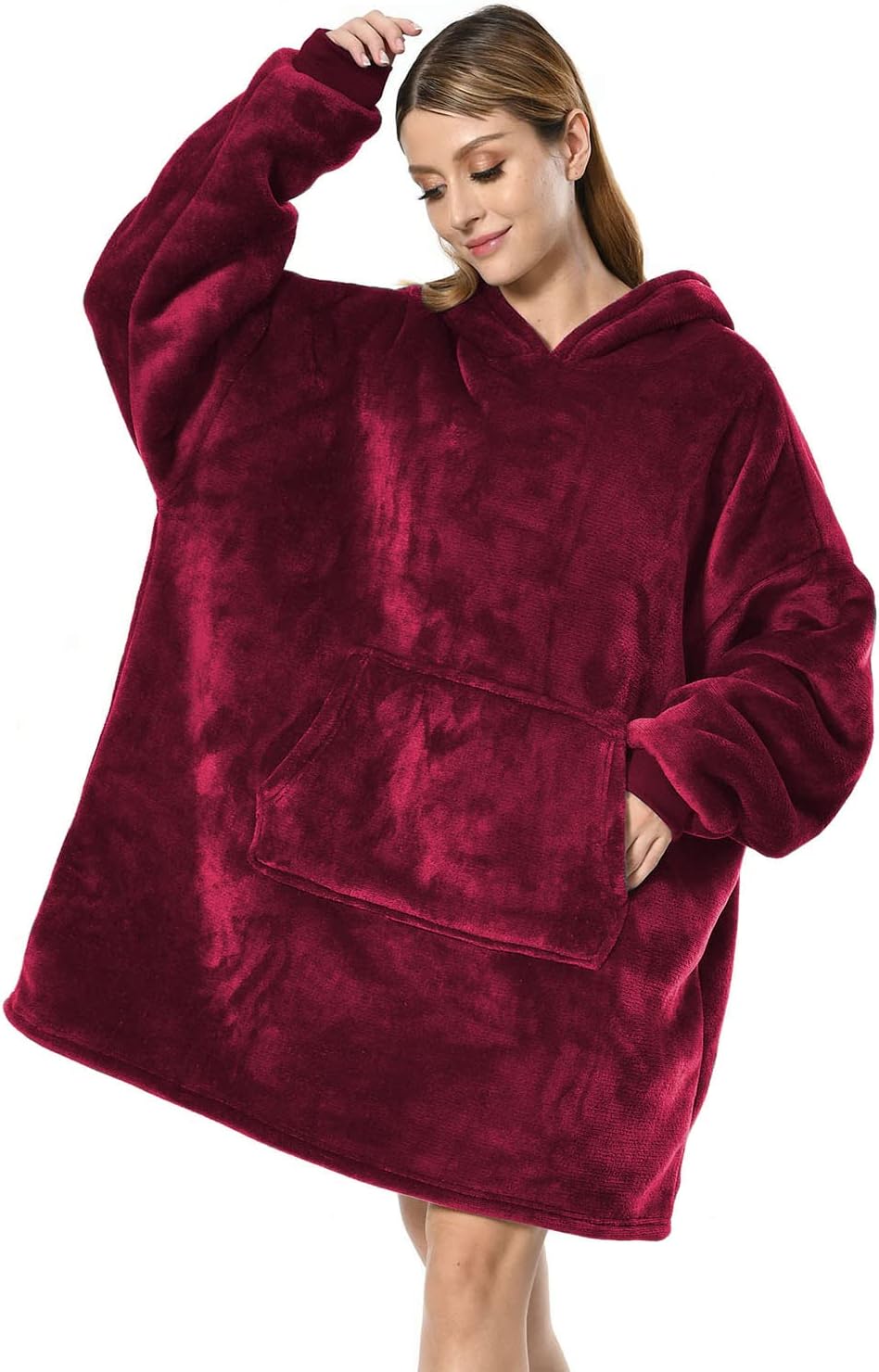 Seogva Oversized Sherpa Hoodie, Wearable Hoodie Sweatshirt Blanket, Super Soft W...