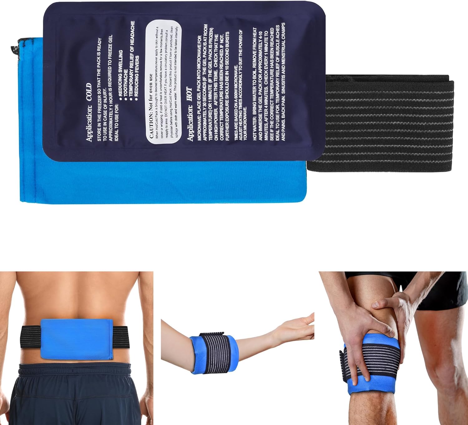 Tanness Reusable Gel Ice Pack for Injuries | Heat Pack & Ice Packs for Sports In...