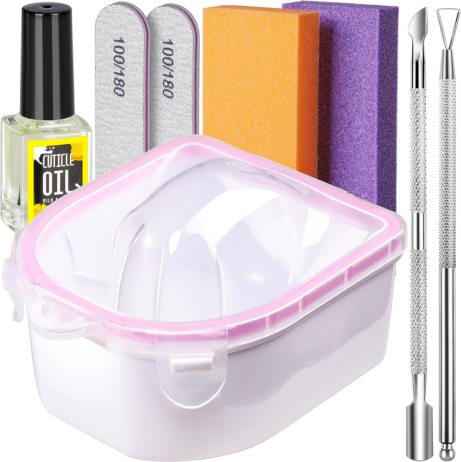 Teenitor Nail Soaking Bowl, Soak Off Gel Polish Dip Powder Remover, Manicure Bow...