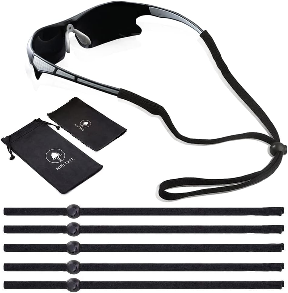 Mini Tree 5 PCS Sports Eyeglass Strap Sunglasses Lanyard Adjustable Non-Slip Eye...