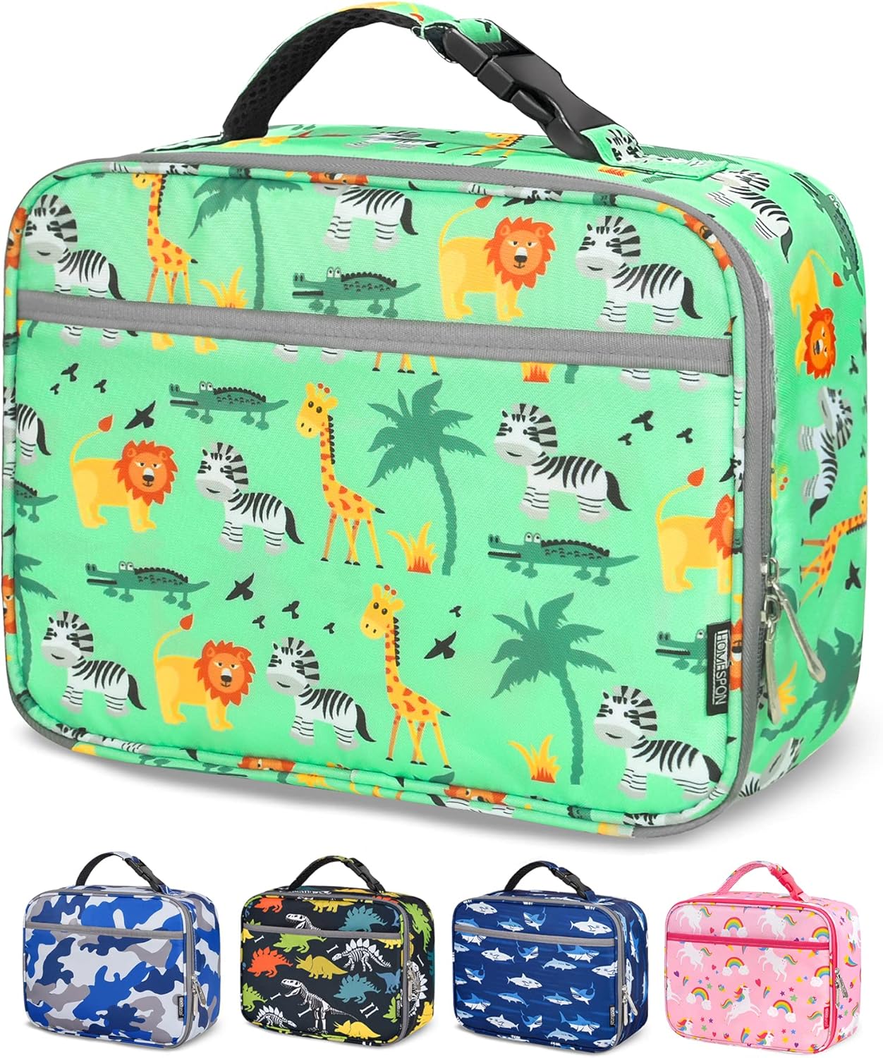 HOMESPON Insulated Kids Lunch Bag Thermal Meal Prep Tote School Lunch Box for Bo...