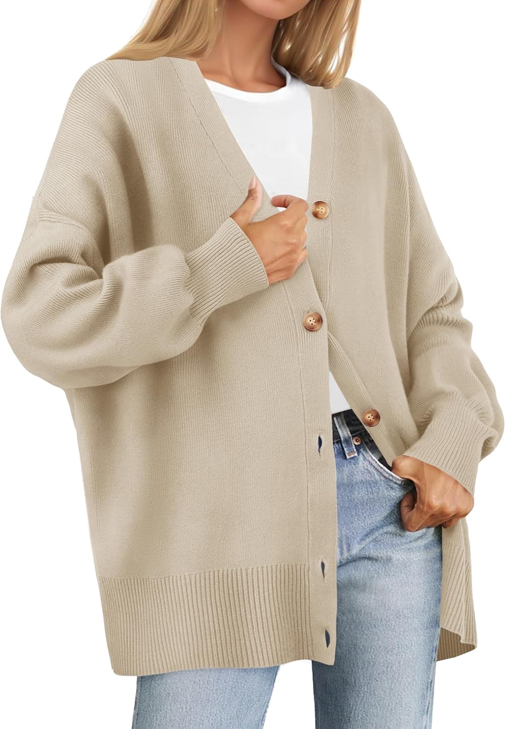 ZESICA Women's Sweater Coat, Special Long Sleeve Cardigan, Innovative V Neck But...