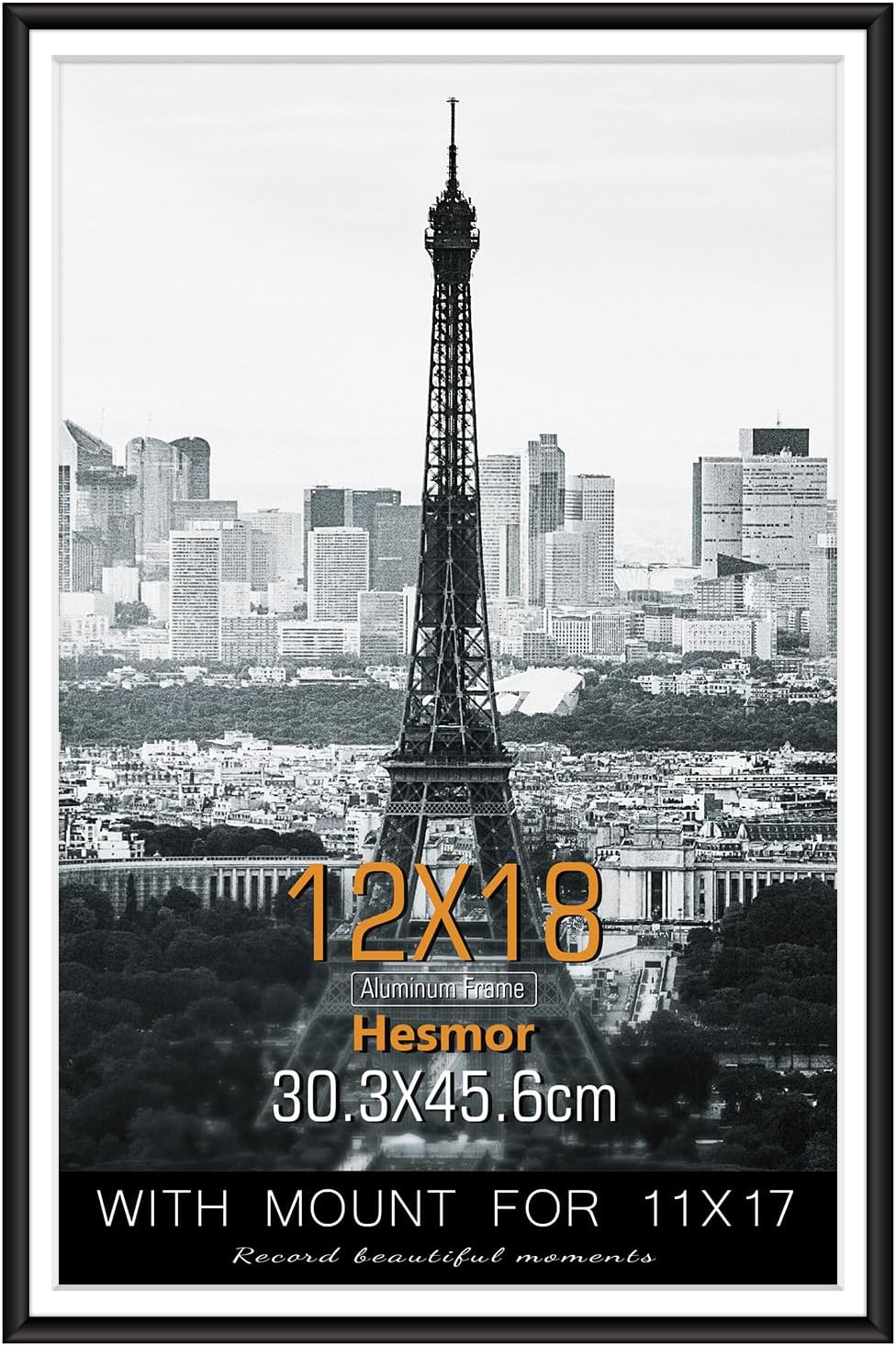 Hesmor Picture Frames 12 x 18 Inch Picture Frame Black Photo Frame Aluminum Acry...