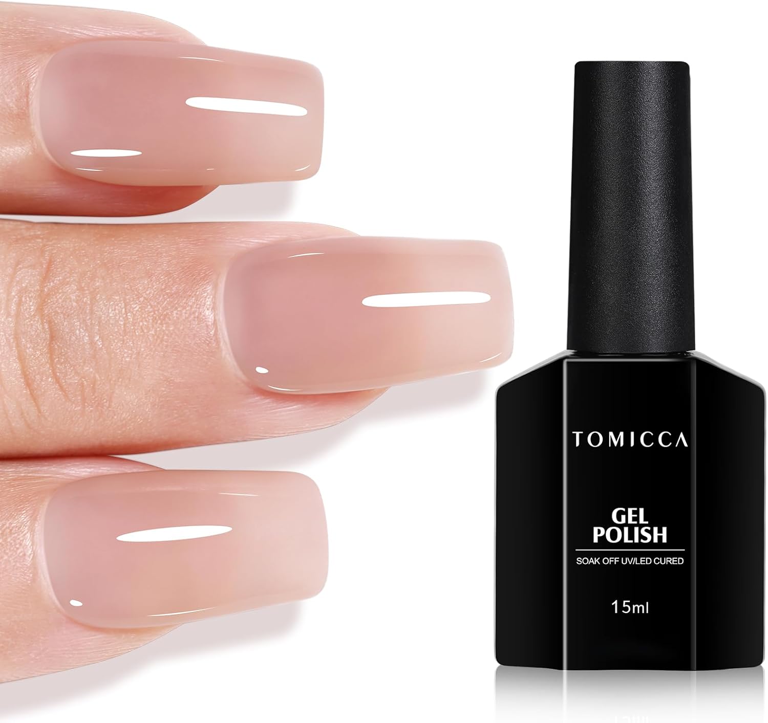TOMICCA Jelly Nude Gel Nail Polish, Special Sheer Grey Pink Translucent Soak Off...