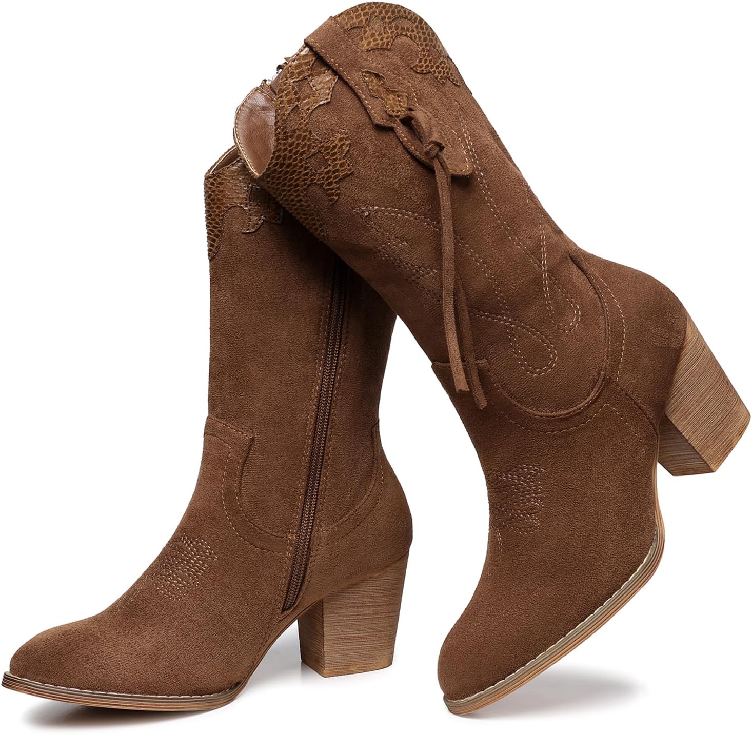SHIBEVER Cowboy Cowgirl Boots, Special High Heel Boots for Women, Innovative Wes...