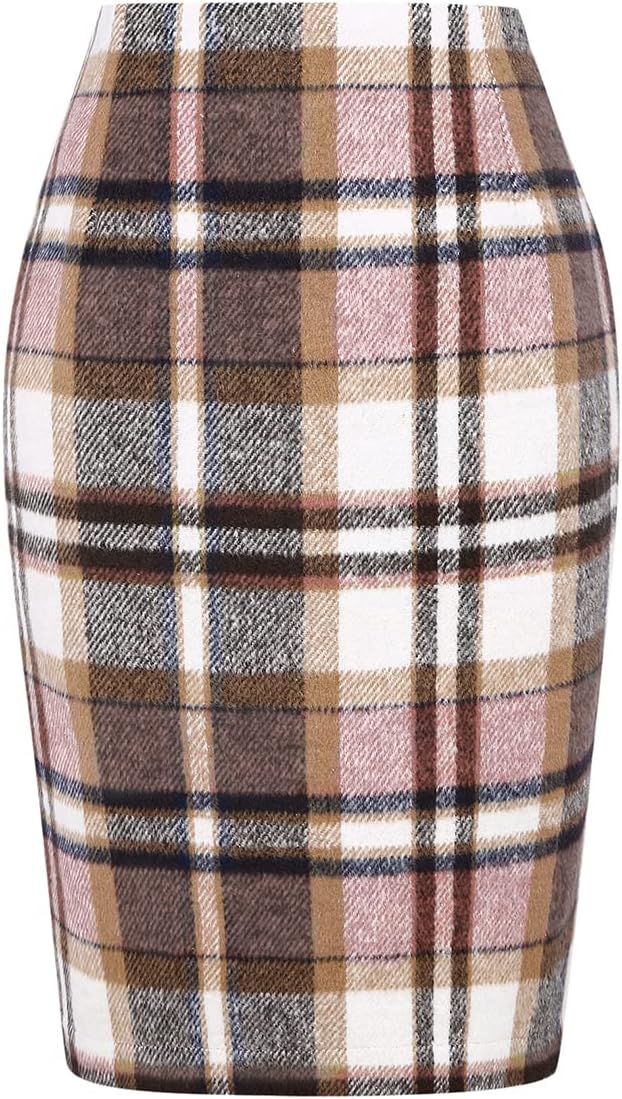 IDEALSANXUN Midi Plaid Skirts, Special Skirts for Women 2024, Affordable Fall Wi...