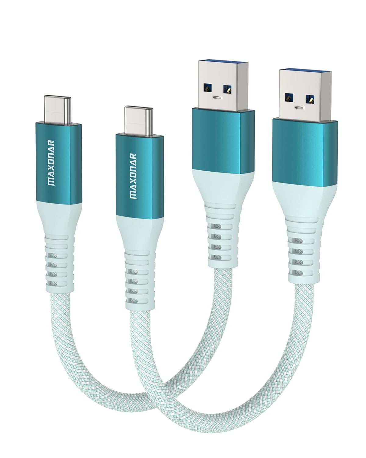Maxonar USB C Cable Short 20cm/0.2M 2Pack [10Gbps Data] USB3.2 Gen2 Type C Andro...