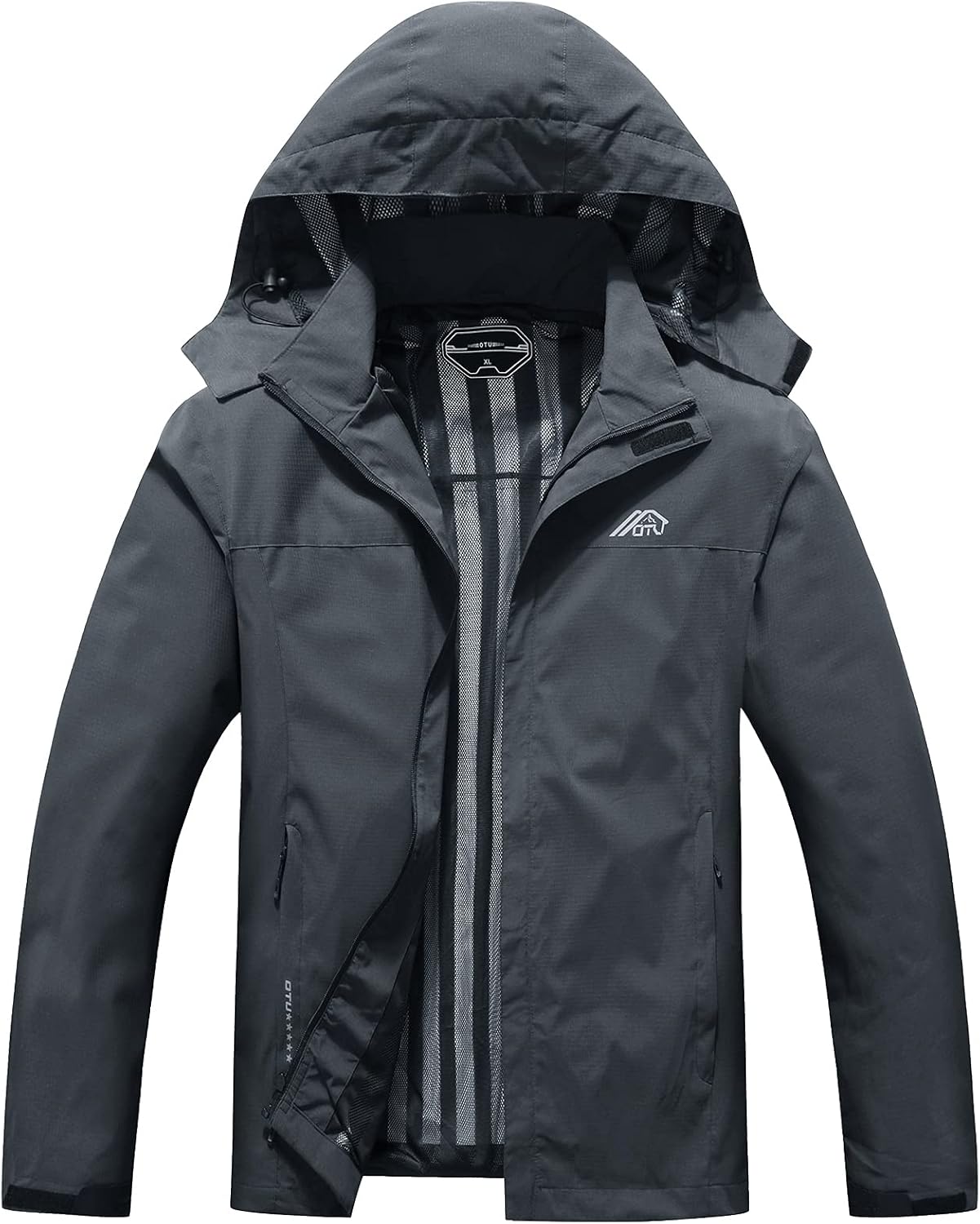 OTU Men's Rain Jacket, Special Lightweight Waterproof Hooded Rain Jacket, Innova...