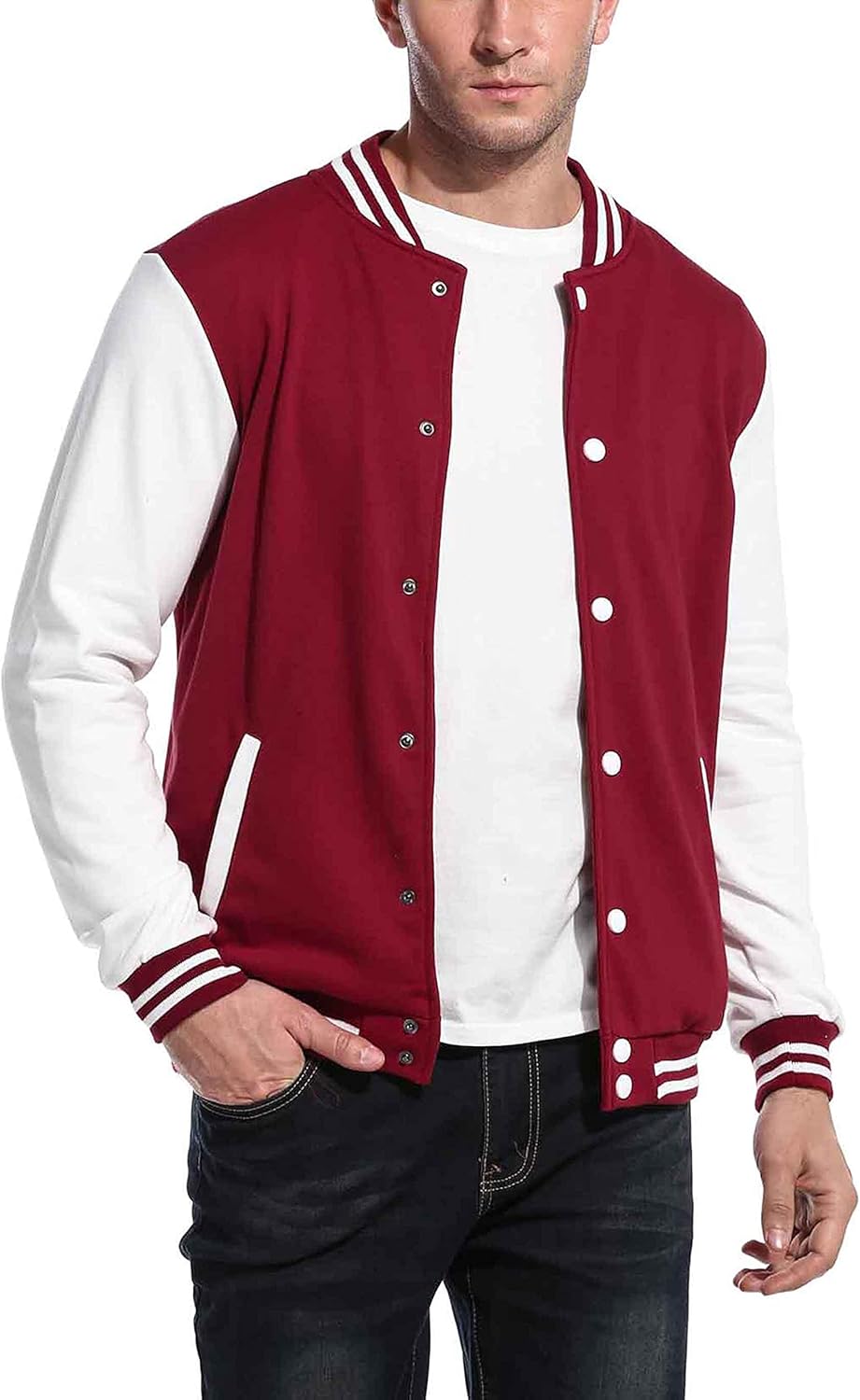COOFANDY Men's Fashion Varsity Jacket, Special Casual Slim Fit Cotton Letterman...