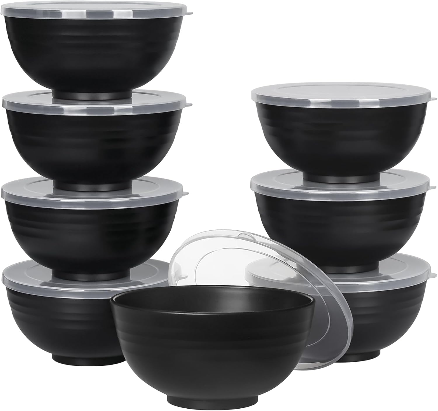 Greentainer Unbreakable Large Cereal Bowls with lids - 24 OZ Plastic Lightweight...