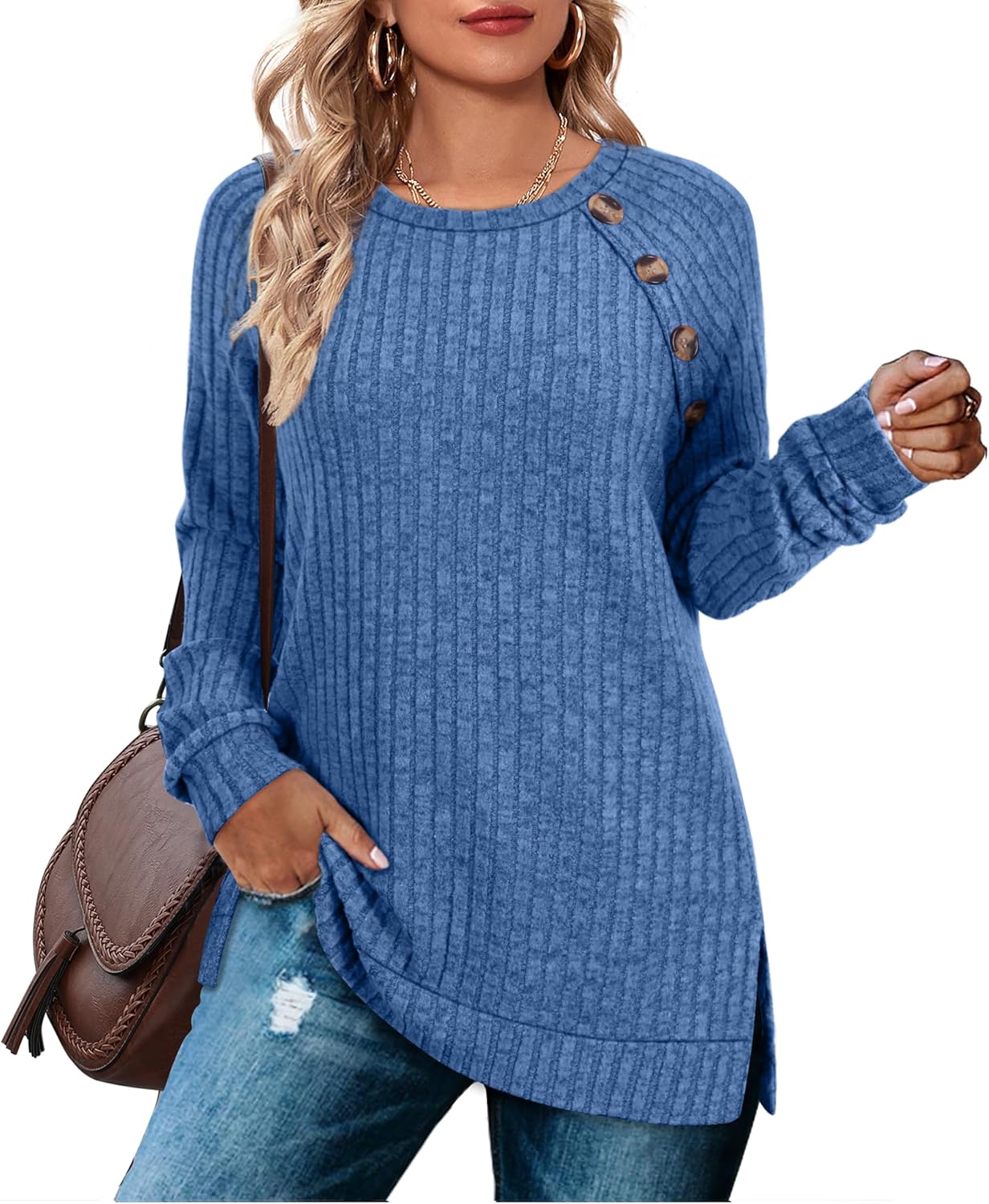 Aokosor Long Sleeve Tops, Special Lightweight Jumpers for Women, Innovative Ladi...