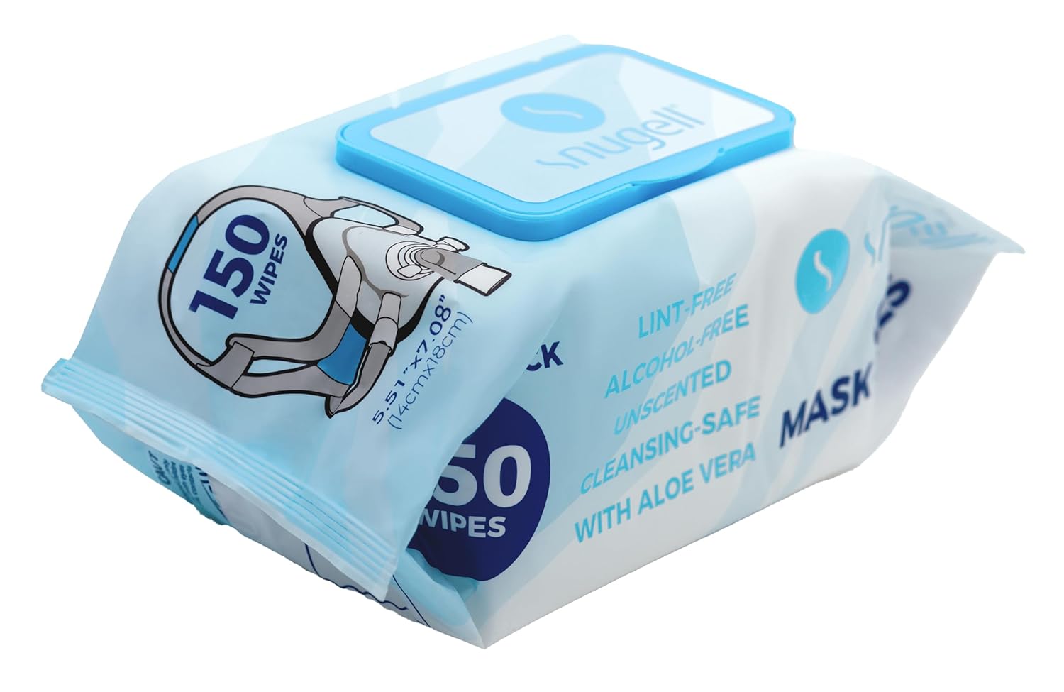 Jumbo Pack CPAP Mask Wipes by Snugell (1-Pack with 150 Wipes/pack) - Unscented -...