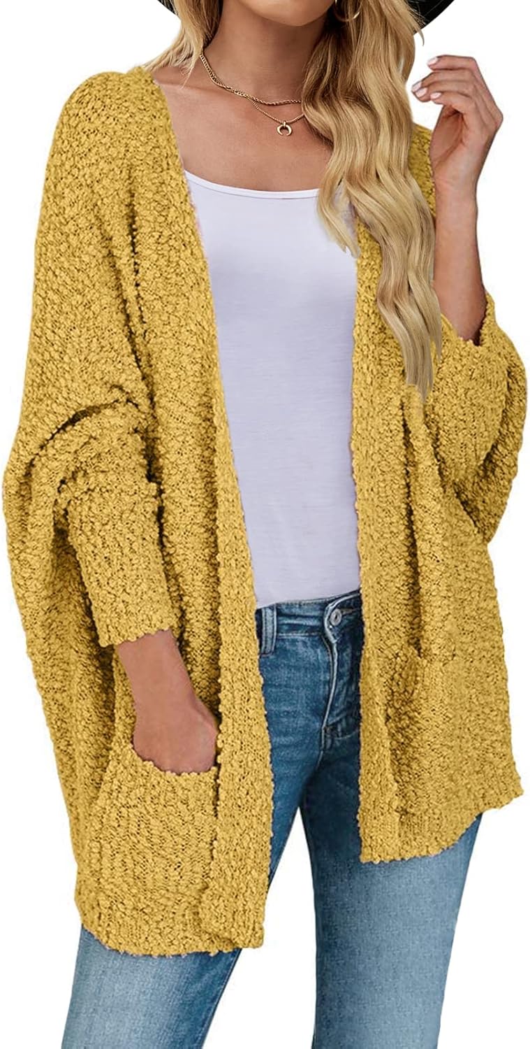 Unique MEROKEETY Women's 2024 Winter Fuzzy Sweater, Special Popcorn Batwing Slee...