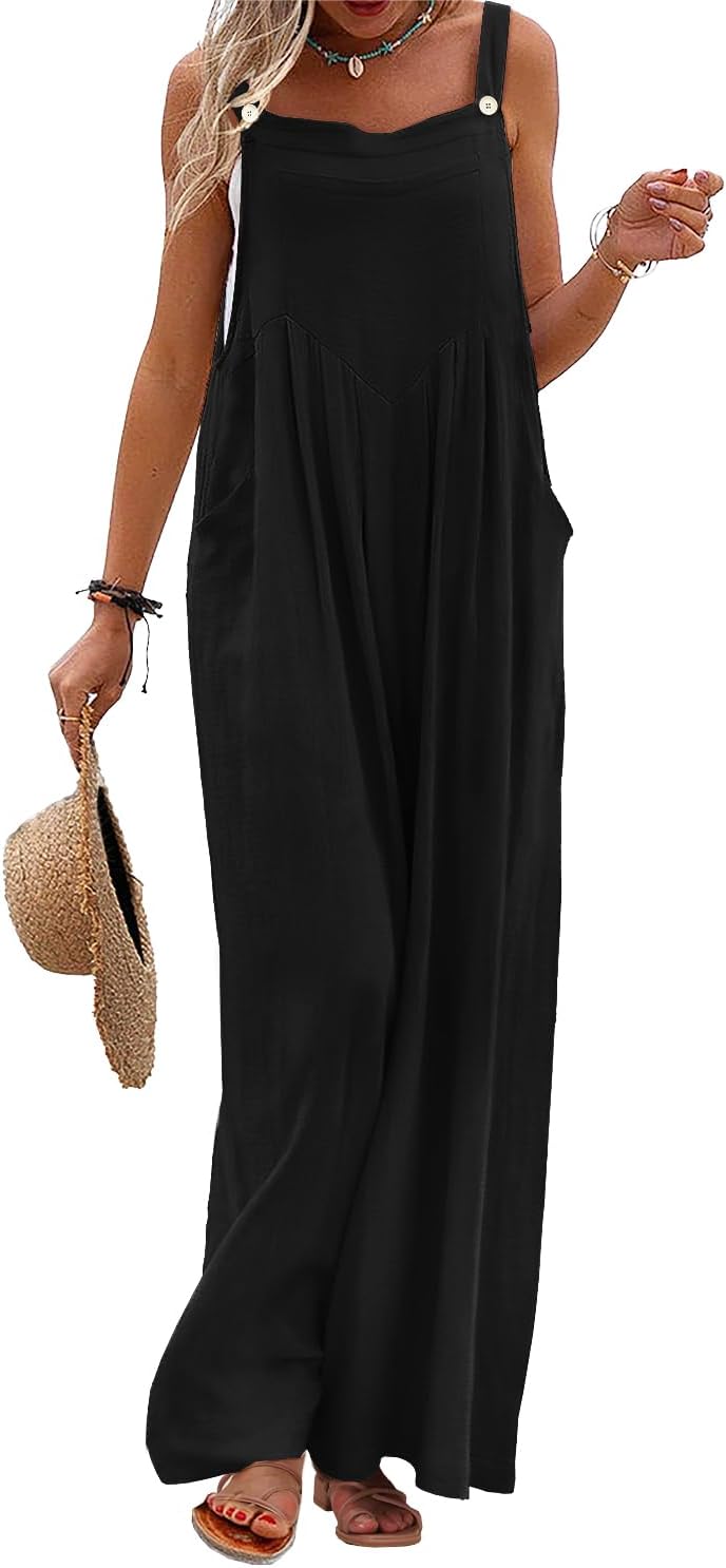 YESNO Women's Summer Casual Overalls, Special Loose Wide Leg Jumpsuits, Innovati...