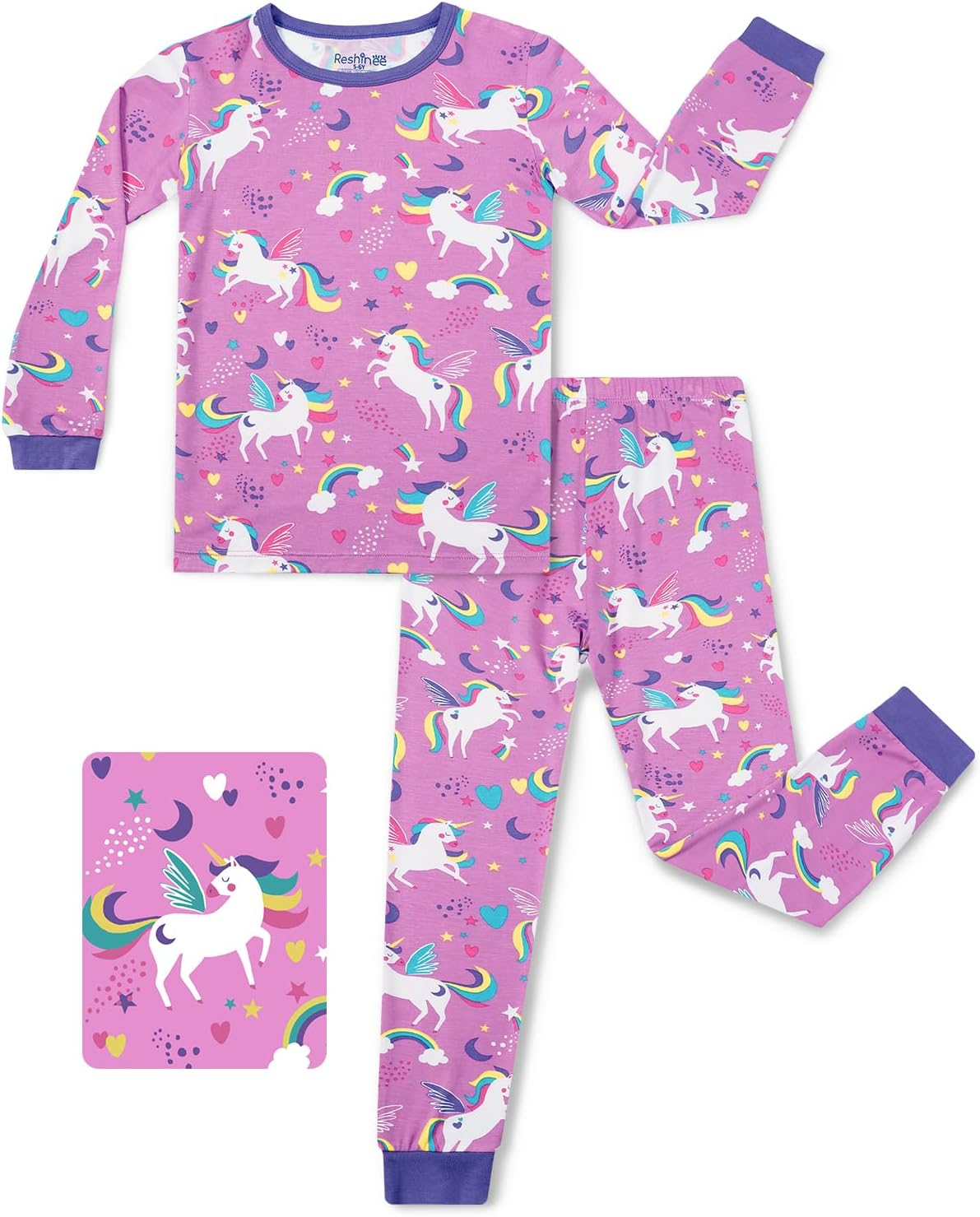 Bamboo Viscose Toddler Girls Pajama Sets, Special Sleepwear for Kids 2-8Y, Snug...
