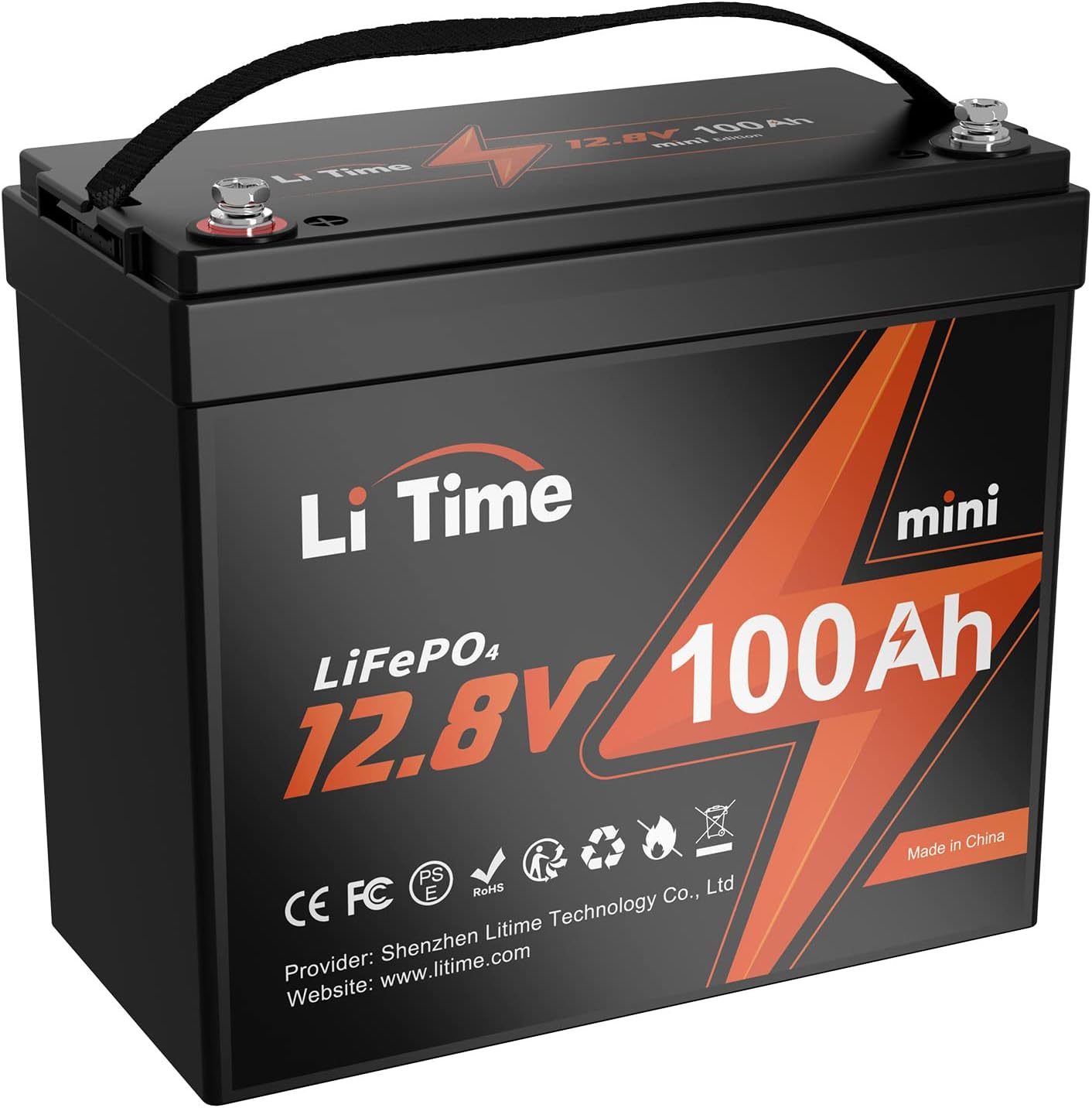 LiTime 12V 100Ah Mini LiFePO4 Lithium Battery, Special Battery with Upgraded 100...