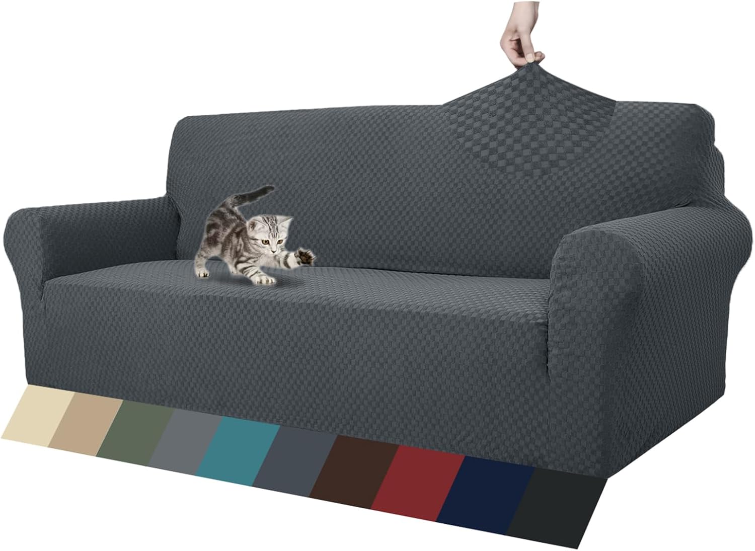 ZNSAYOTX 1 Piece Jacquard Couch Covers, Special High Stretch Sofa Cover, Innovat...