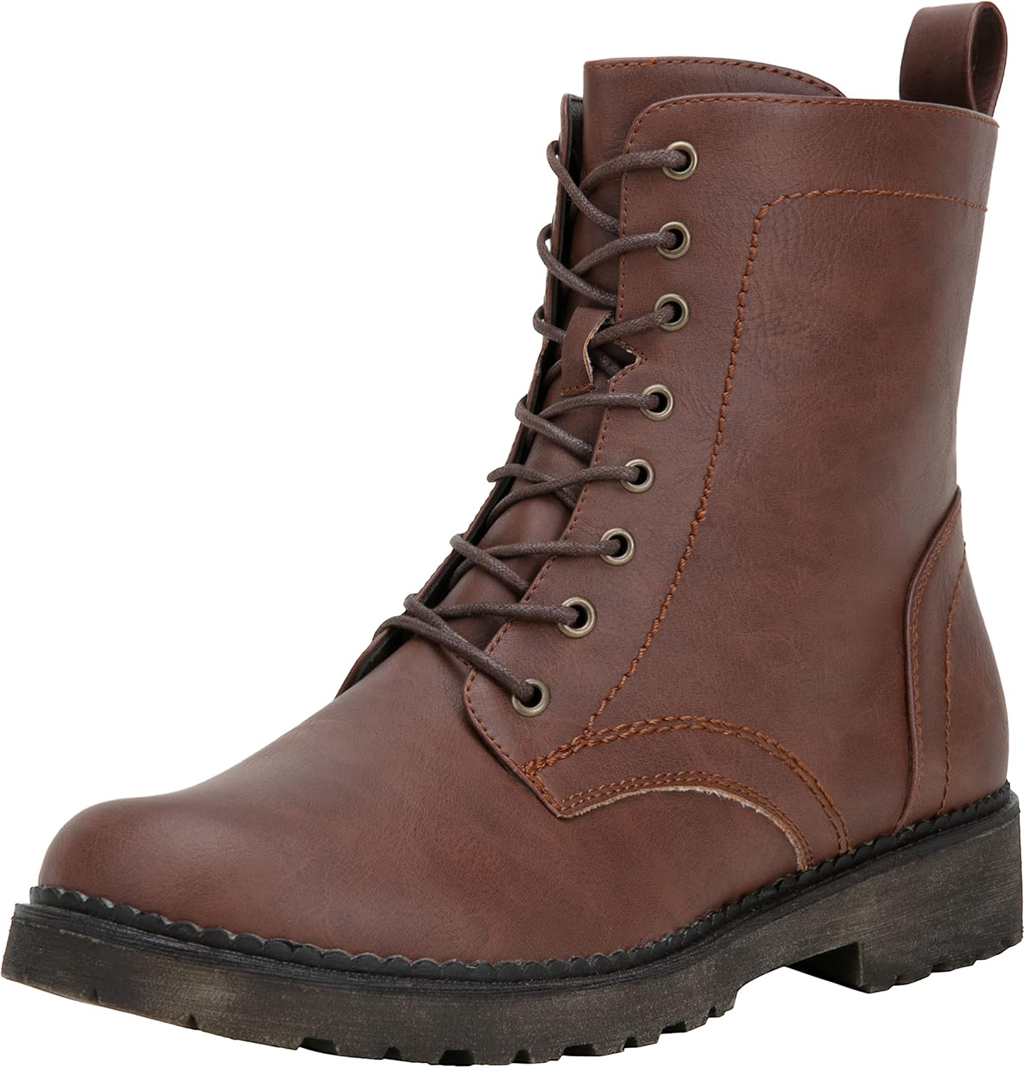 Vepose Women's Combat Ankle Boots, Special Fashion Lace Up Boots With Inner Zipp...