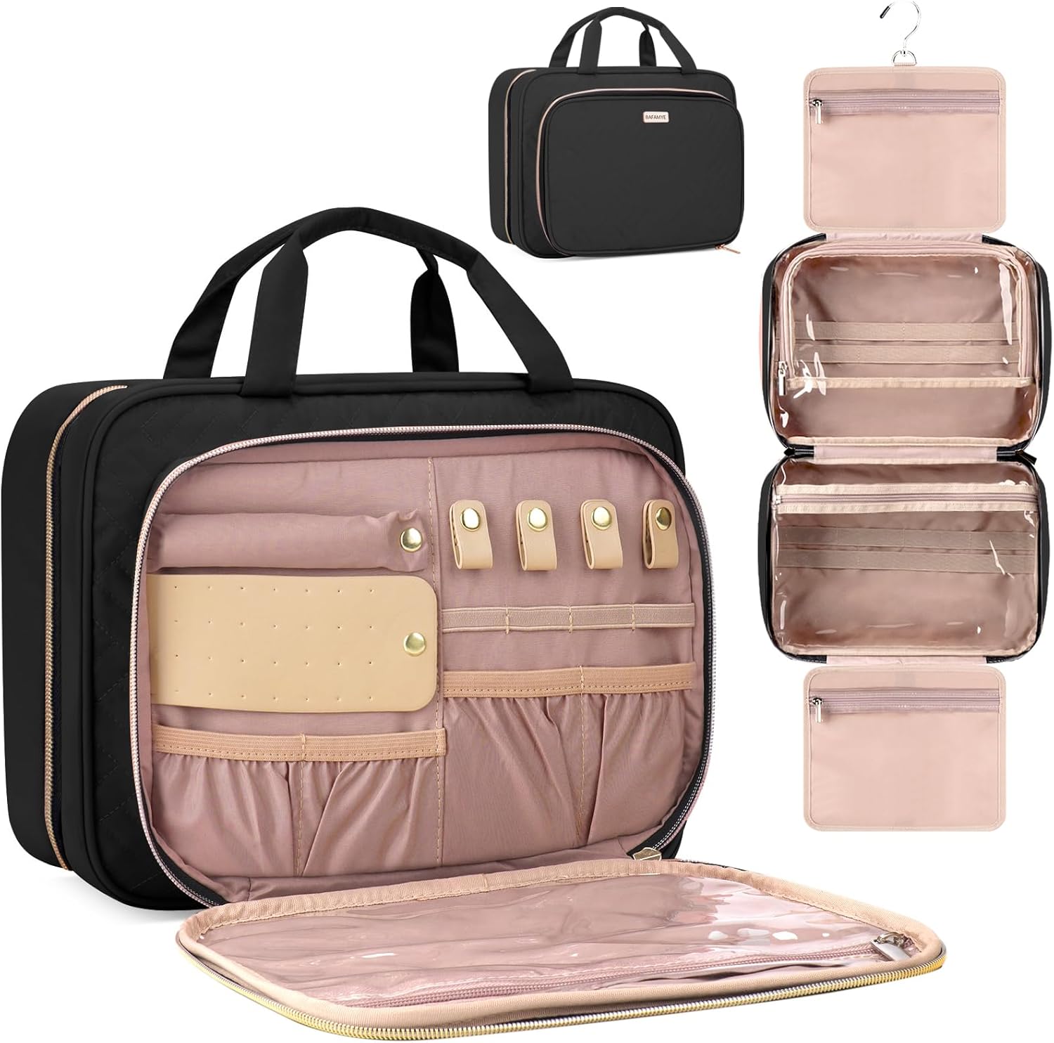 8L Travel Toiletry Bag with Jewelry Organizer for Women - 2.1 GAL Water-resistan...