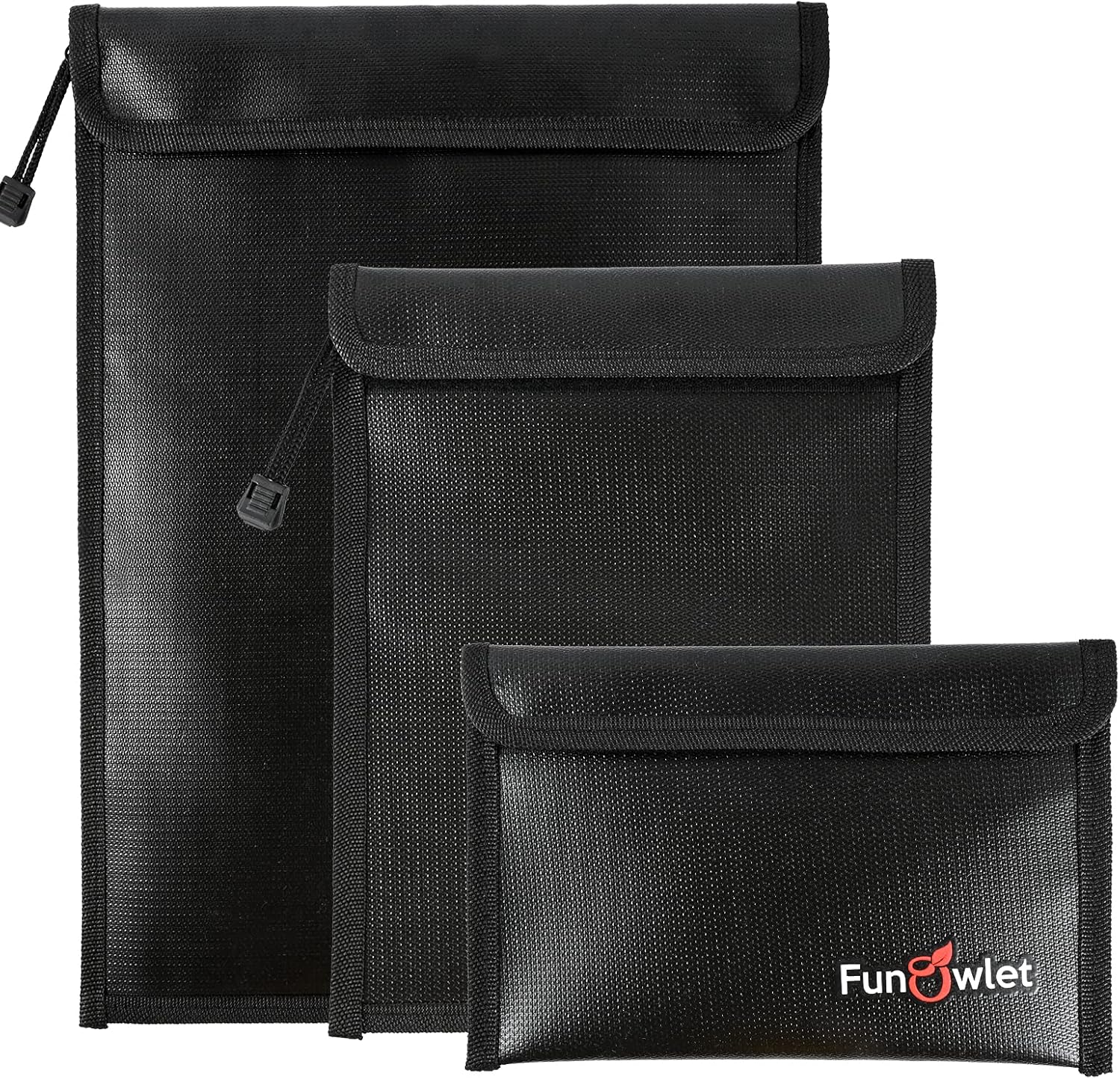 Fireproof Waterproof Money Document Bag - 3 Pack Safe Upgraded Zipper Bags, Fire...