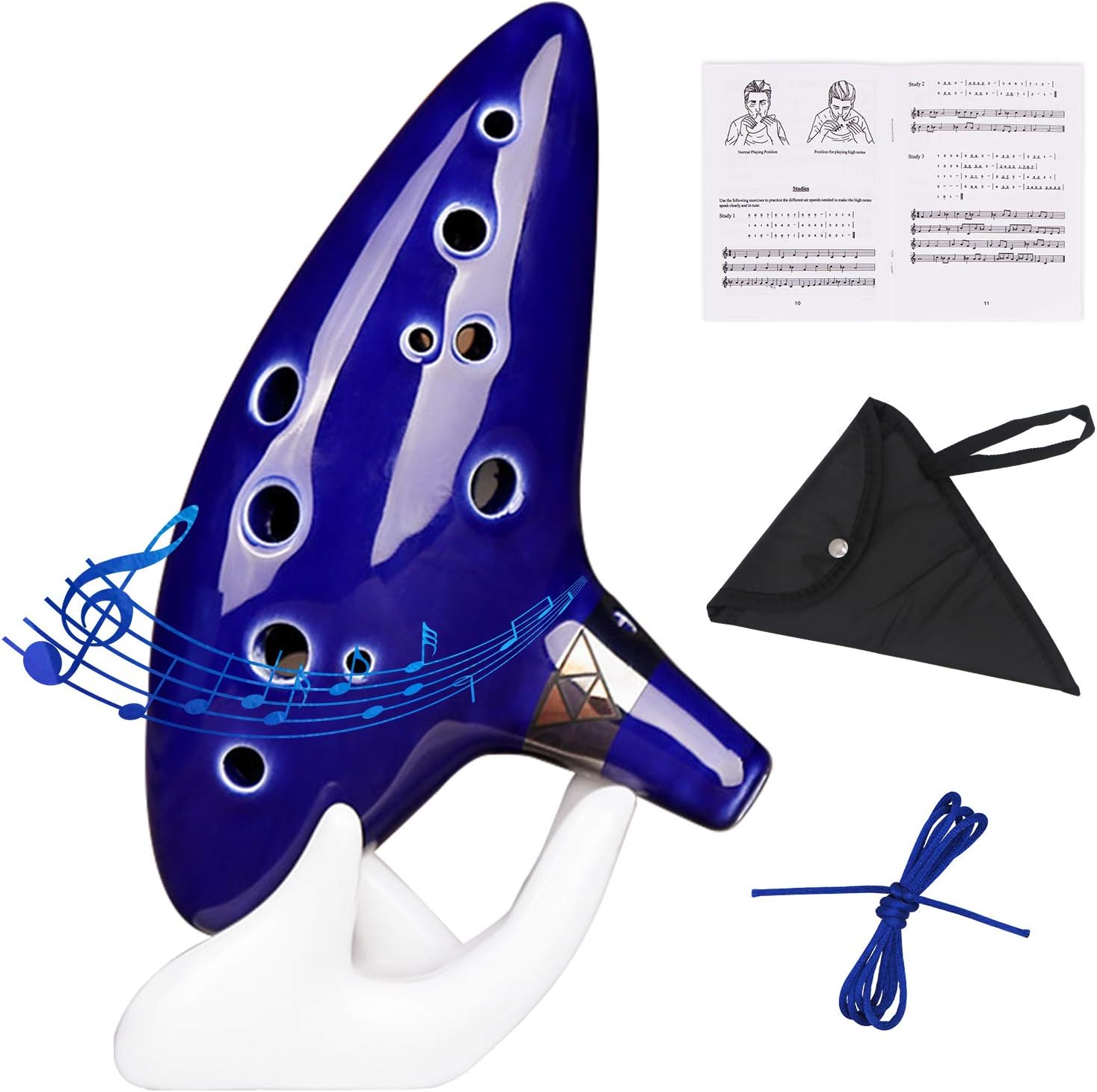 Zetong Legend of Zelda Ocarina 12 Hole Alto C with Textbook and Protective Bag,...
