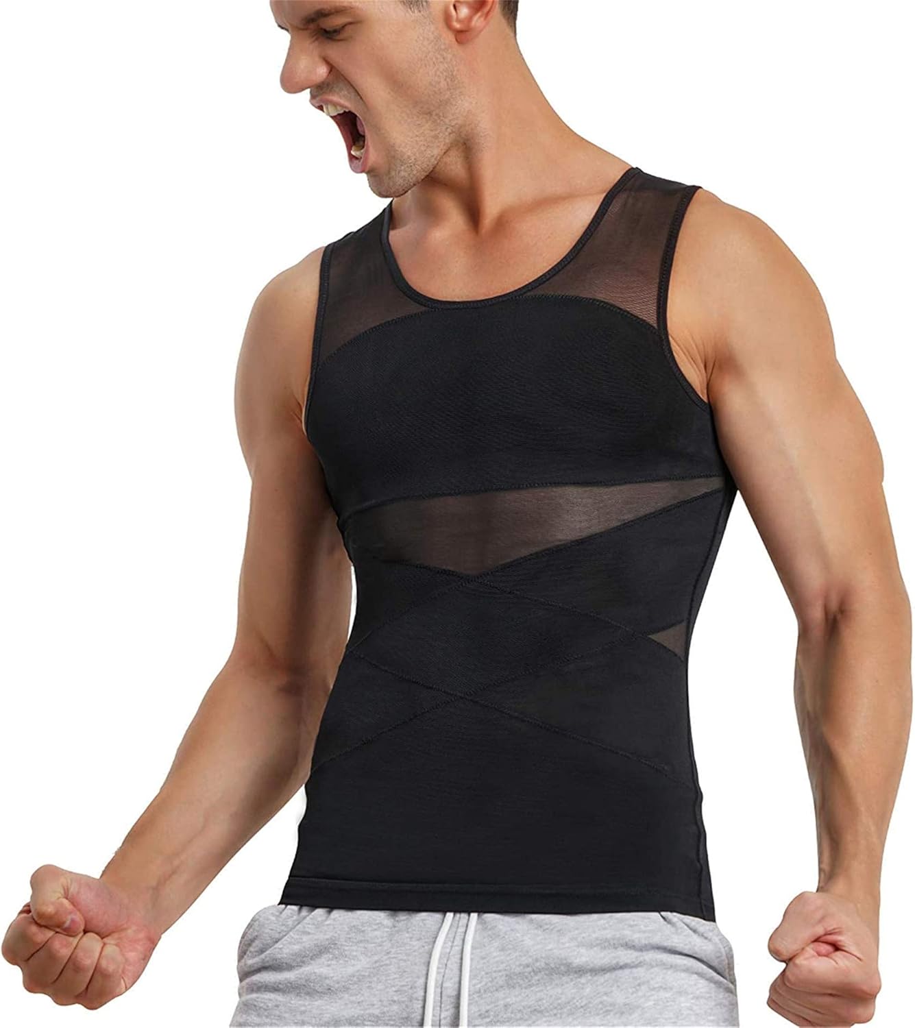 Tailong Men's Compression Shirt, Special Body Shaper Slimming Vest, Innovative T...