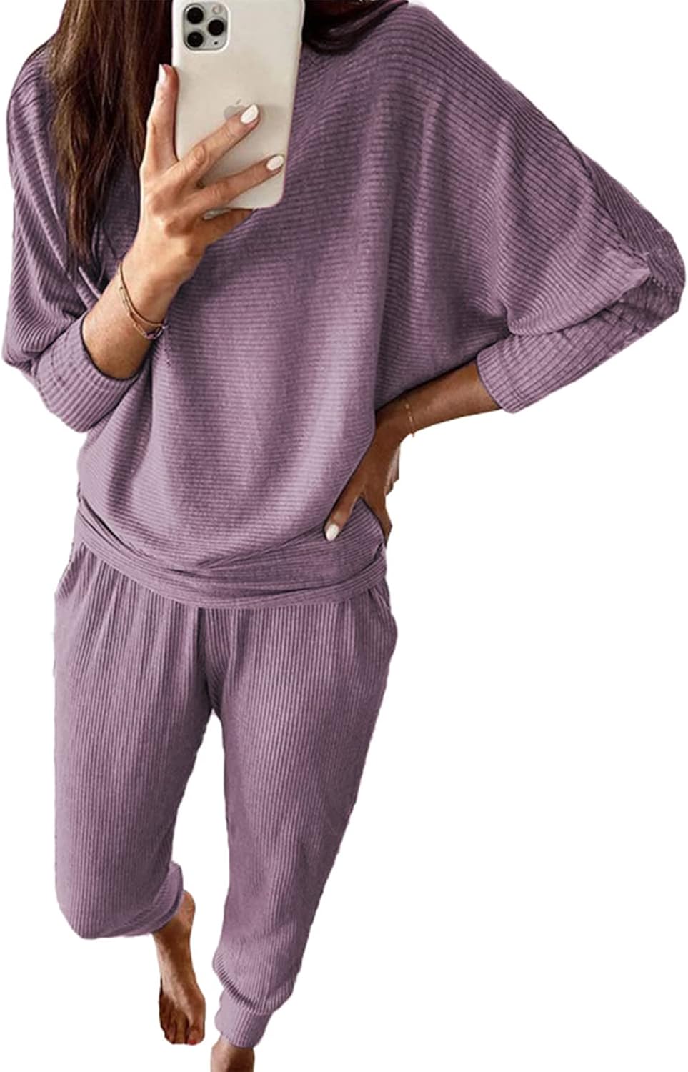 PRETTYGARDEN Women's Fall Fashion, Special 2 Piece Sweatsuit, Unique Solid Color...
