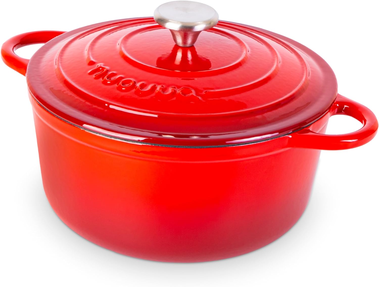 Nuovva Cast Iron Pot, Special Enamelled Casserole Pot with Lid, Innovative Non-S...