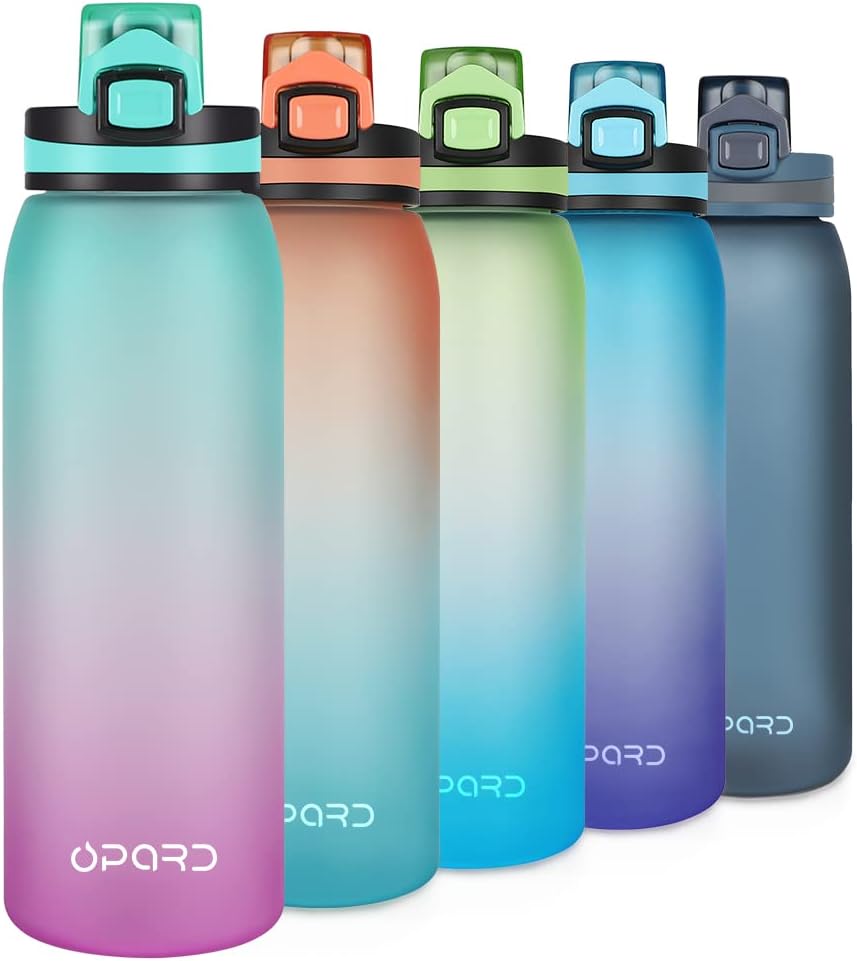 Opard Sports Water Bottle, 900ml BPA Free Non-Toxic Tritan Plastic Drinking Bott...