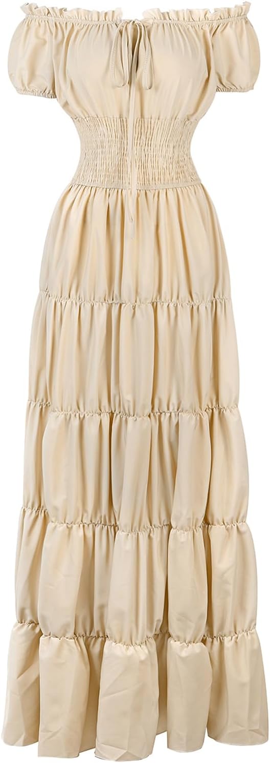 Renaissance Costume Women Medieval Chemise Dress Peasant Tops Irish Under Dress...