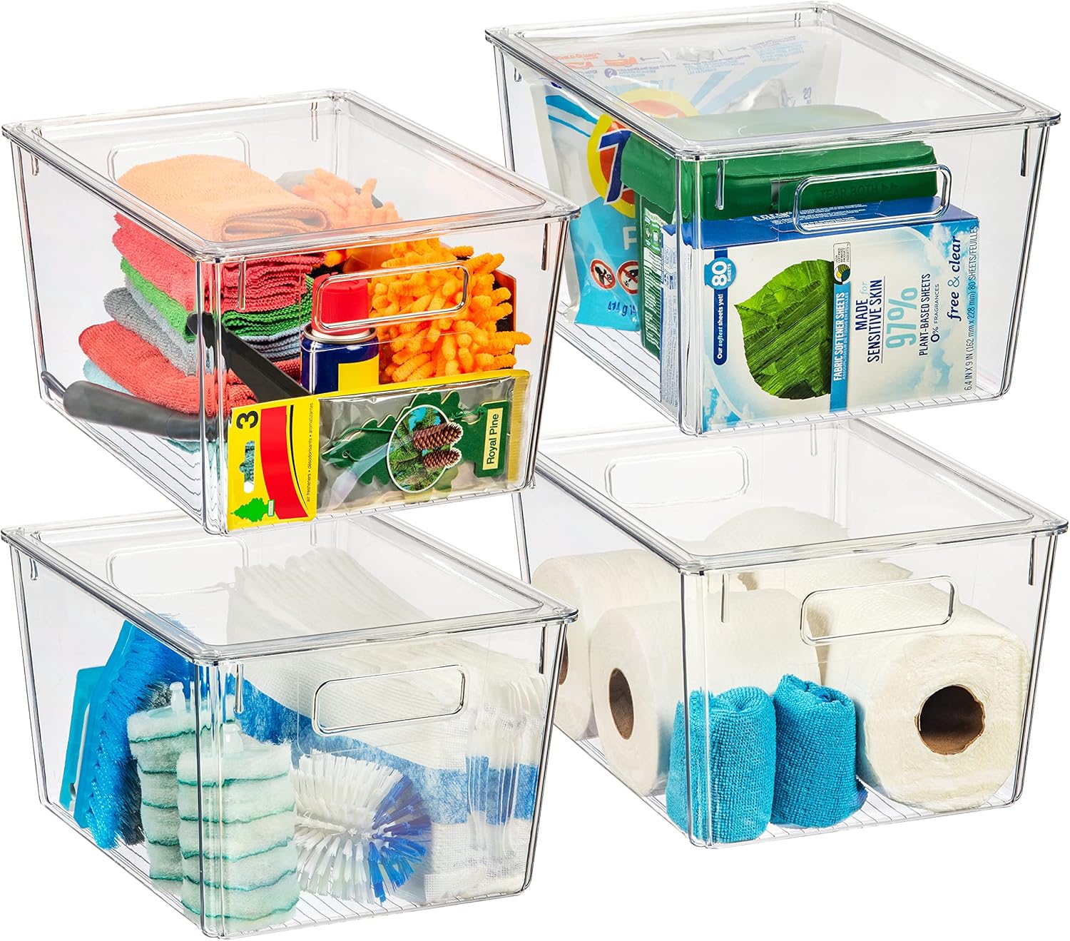 ClearSpace X-Large Plastic Storage Bins With Lids - Perfect for Kitchen, Pantry,...