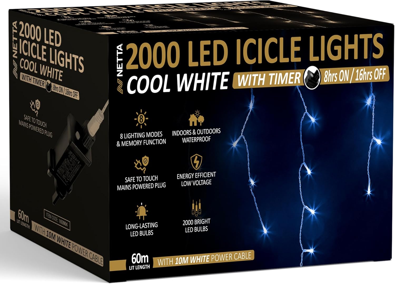 Icicle Lights, Special Outdoor Christmas Lights With 2000 LED and 60m Lit Length...