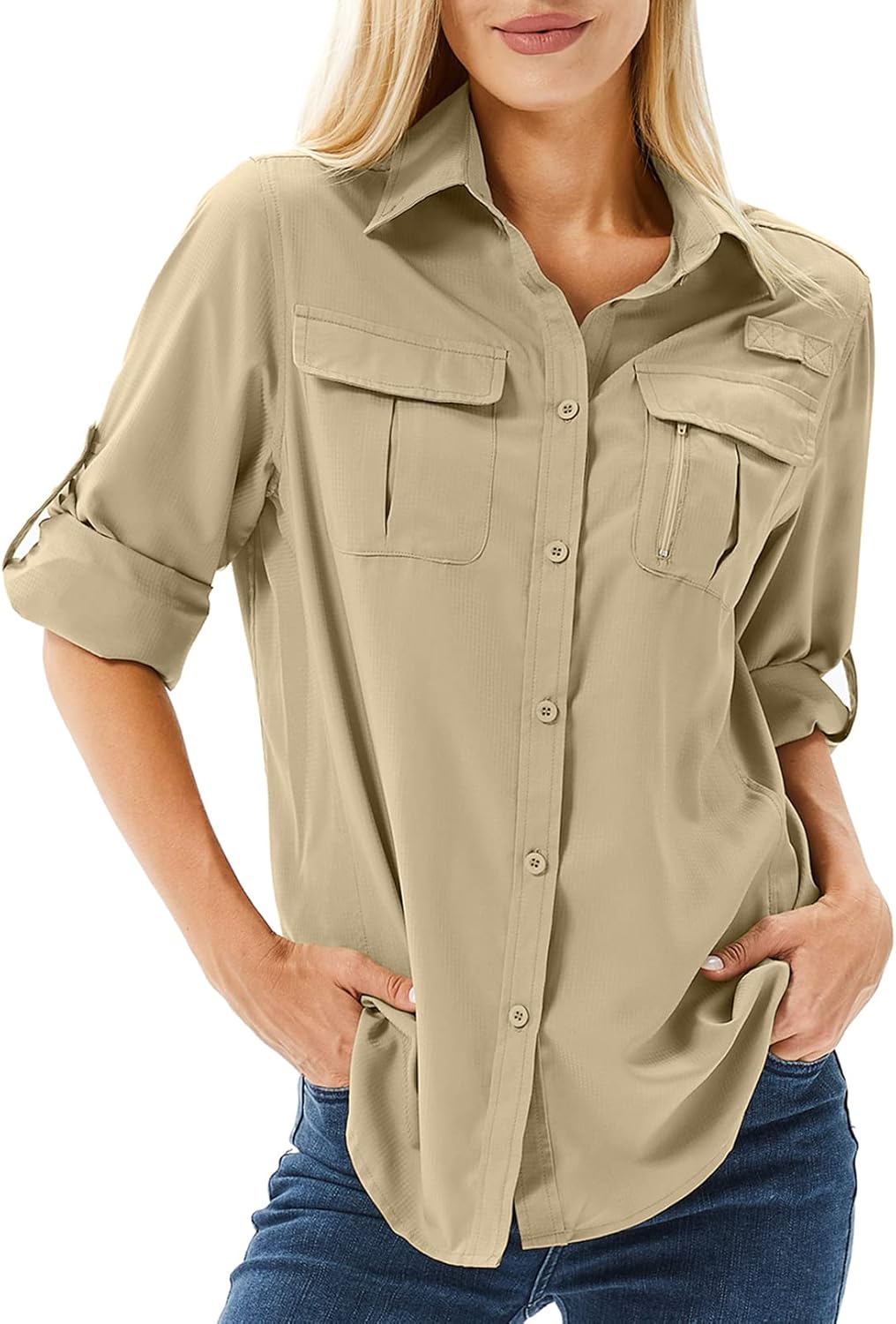 Women’s UPF 50 Long Sleeve Shirts, Special UV Sun Protection Safari Shirts, Inno...