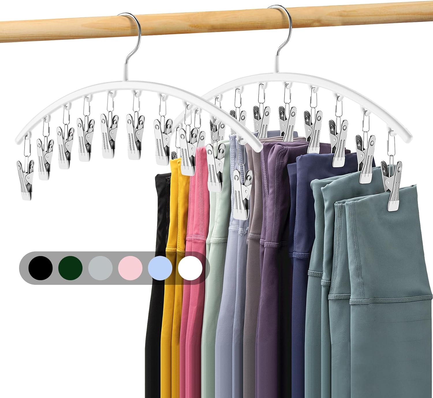 Legging Organizer for Closet, Special Metal Yoga Pants Hanger w/ Rubber Coated 2...