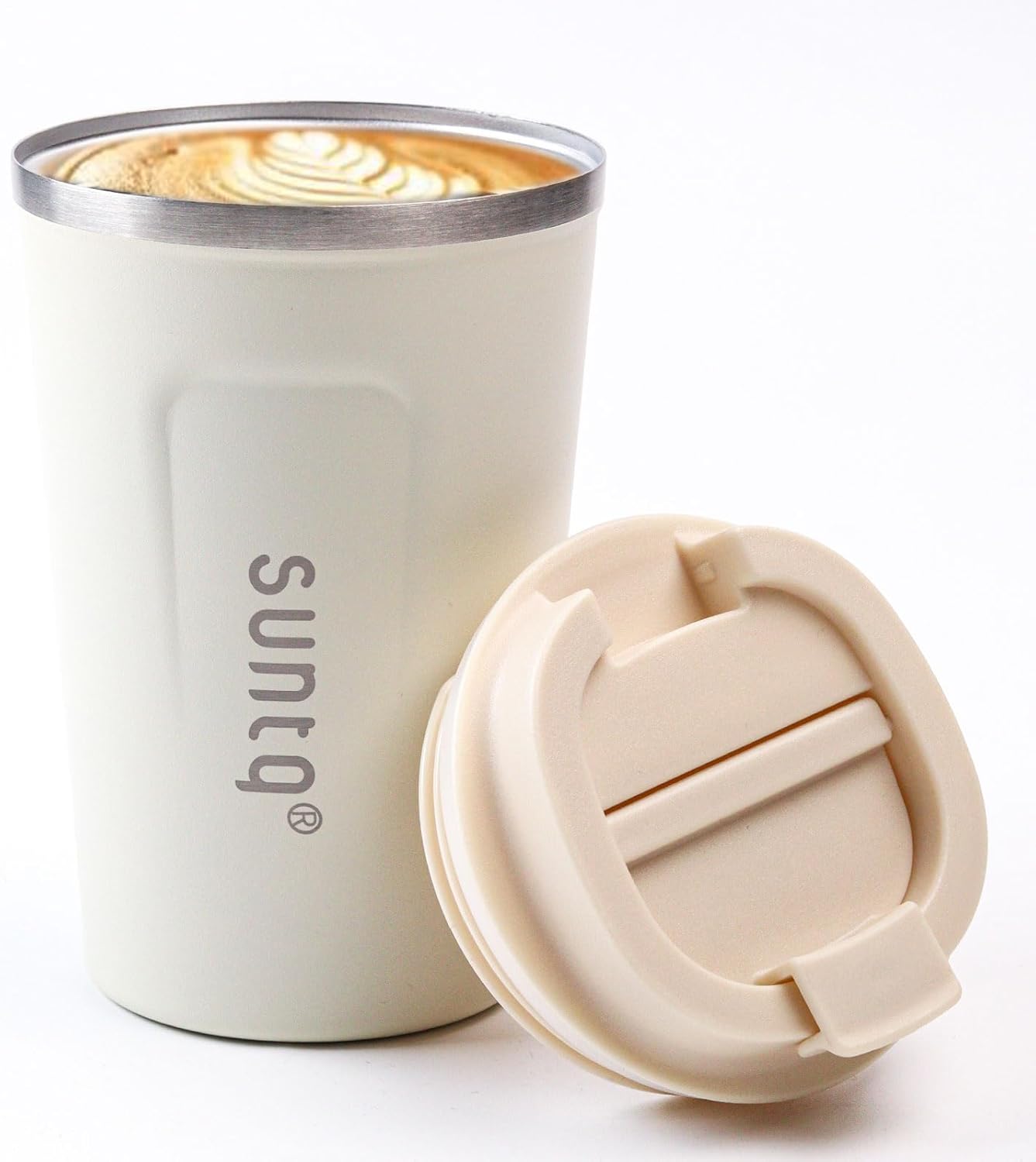 SUNTQ Reusable Coffee Cups Travel - Coffee Travel Mug with Leakproof Lid - Therm...