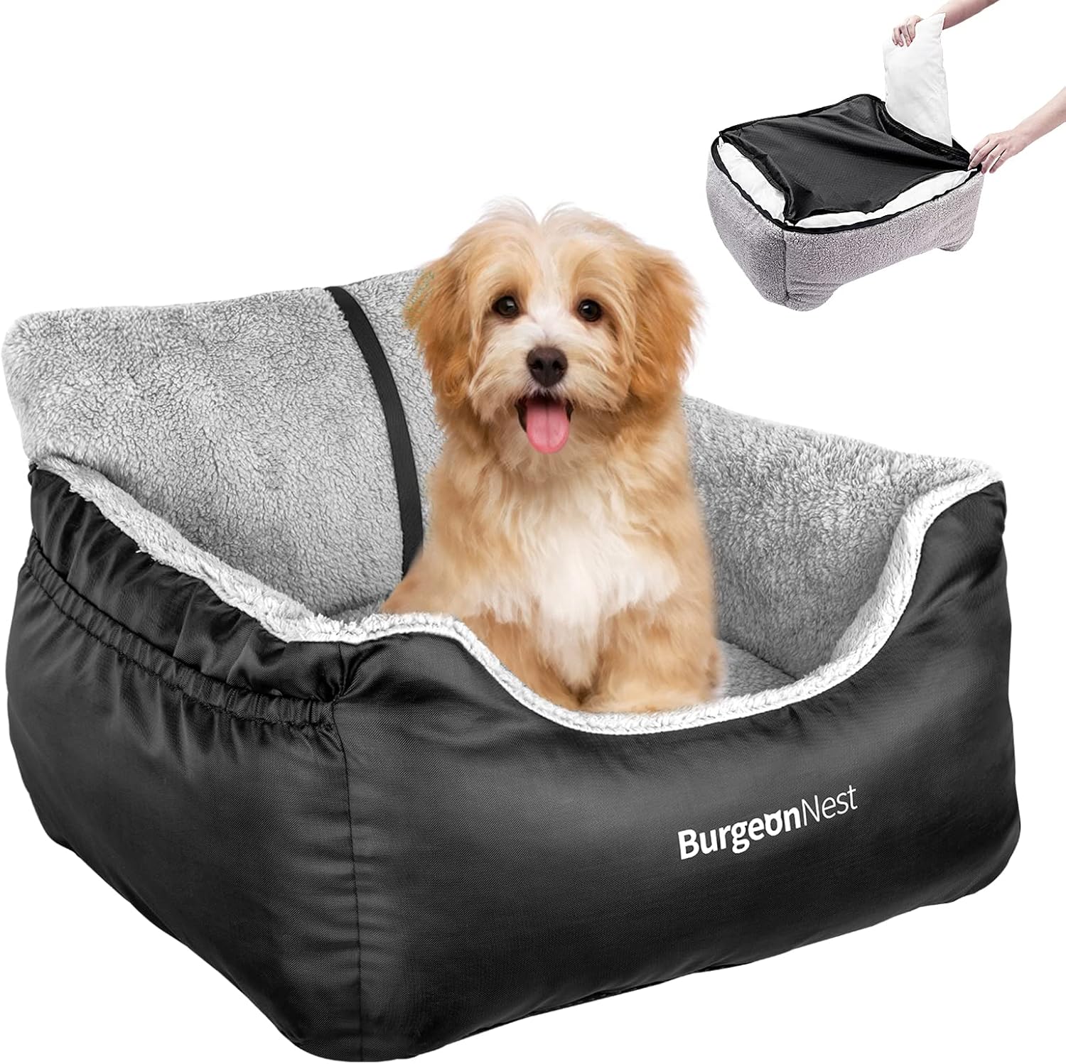 BurgeonNest Dog Car Seat for Small Dogs, Fully Detachable and Washable Dog Carse...