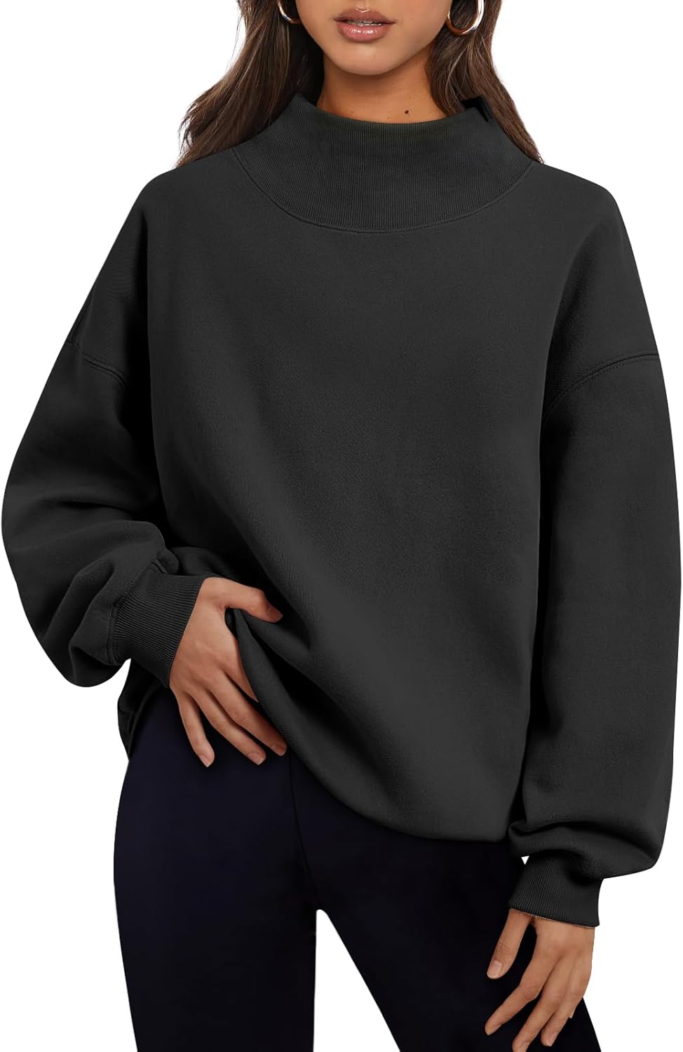 Trendy Queen Women’s Sweatshirts, Special Oversized Turtleneck Pullover, Afforda...