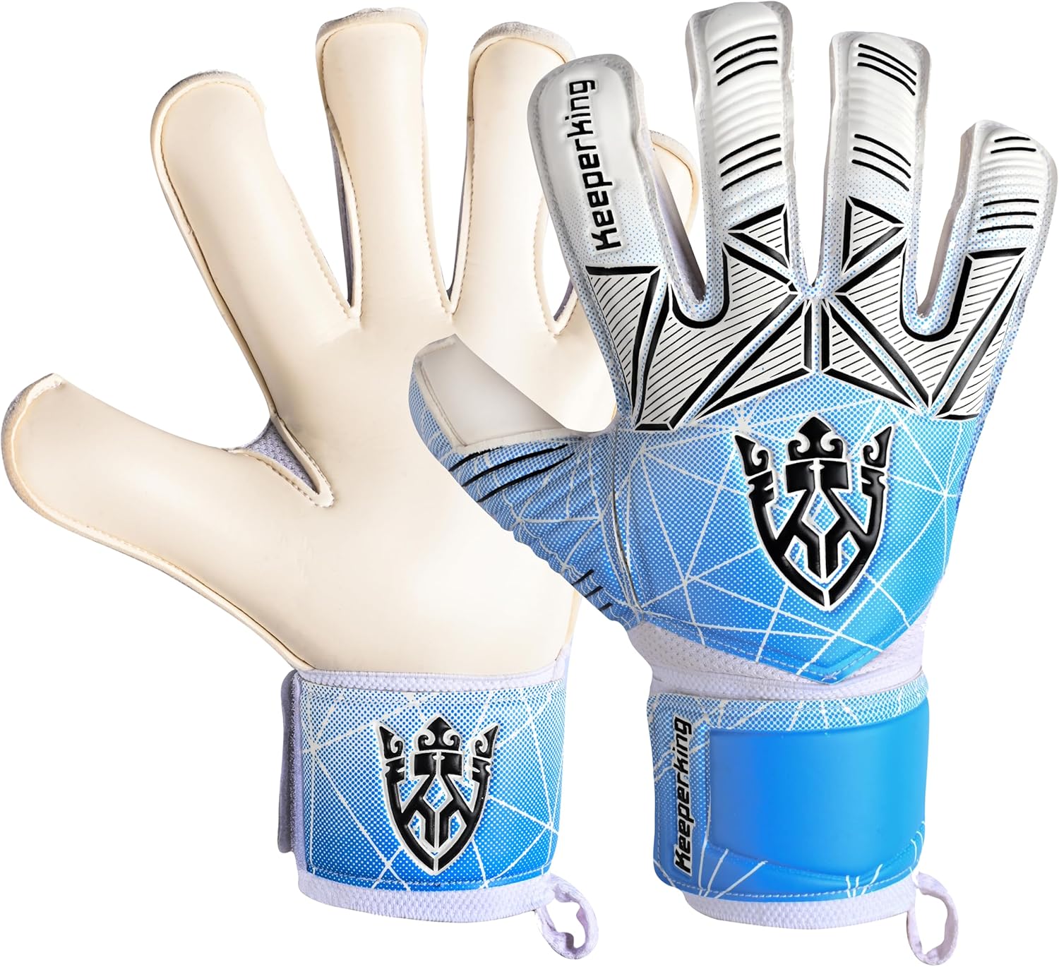 Keeperking Goalkeeper Gloves Kids, Boys, Youth, Adult, Men - Goalie Gloves Latex...