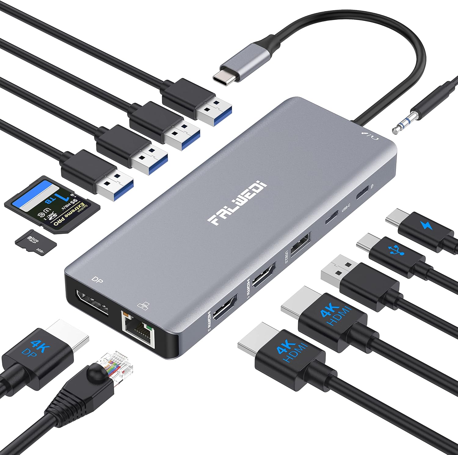 USB C Laptop Docking Station Dual Monitor, 14 in 1...