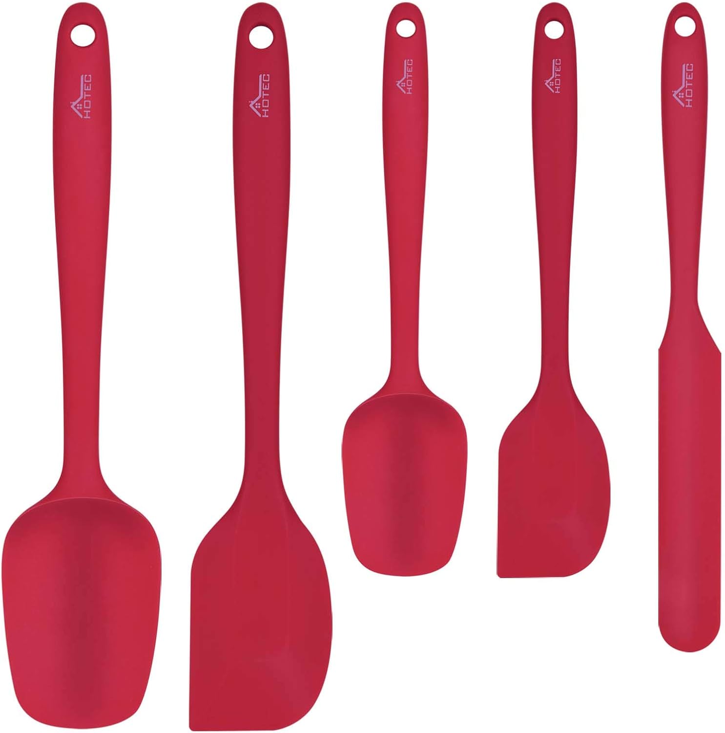 Hotec Food Grade Silicone Spatulas Spoons Set Kitchen Utensils for Baking, Cooki...