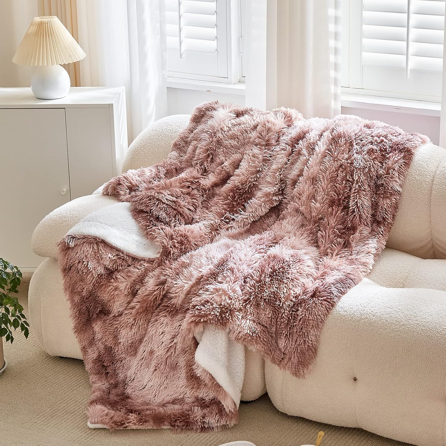 Wajade Fluffy Fuzzy Throw Blanket Super Soft Warm Large Blanket for Bed Couch Ca...
