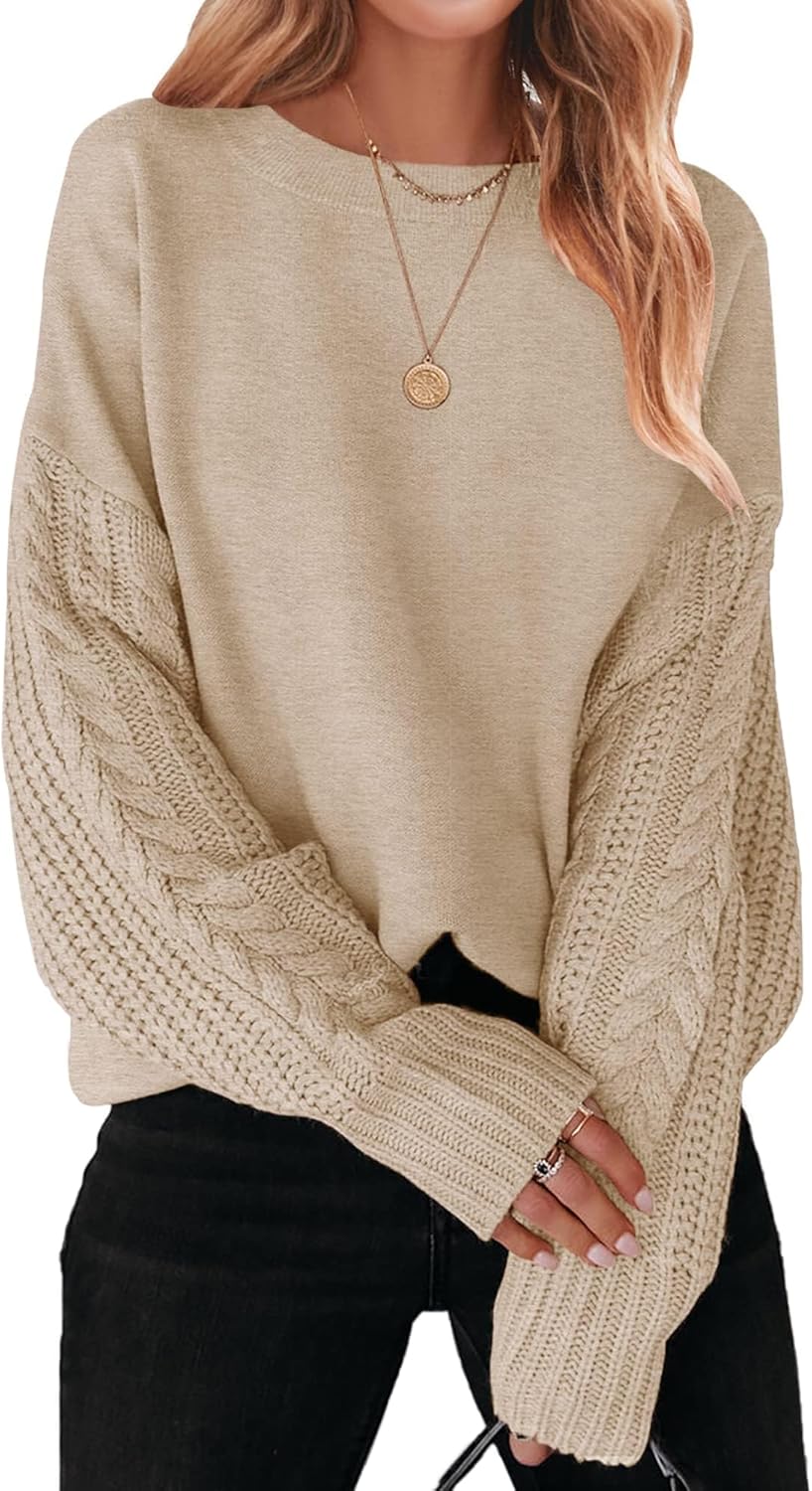 ZESICA Women's Sweater, Special Long Sleeve Crew Neck Solid Color Top, Innovativ...