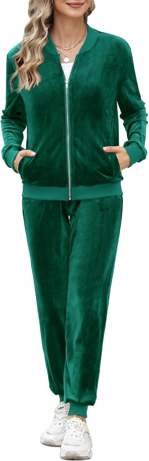 Totatuit Women Long Sleeve Velour Tracksuit Lounge Wear Full Sets Winter Autumn...