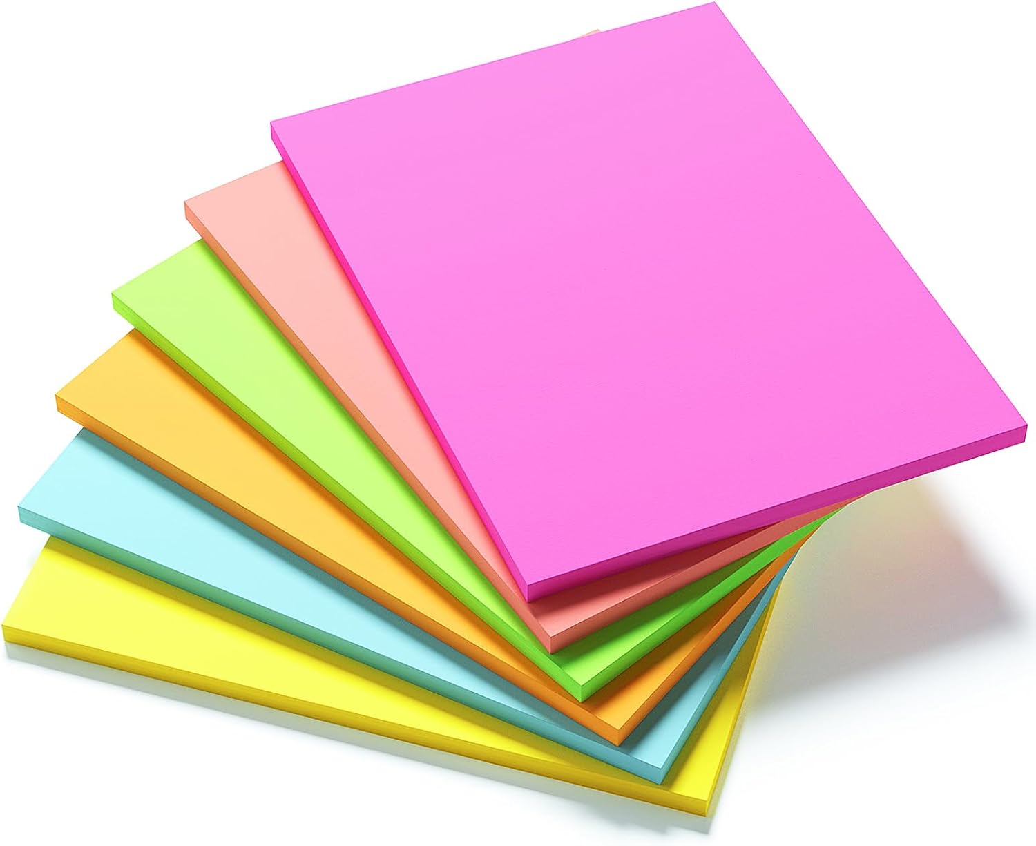 KIFZM 6 X 8 in Creative Extra Large Sticky Giant Pads,6 Brilliant Colors Assorte...