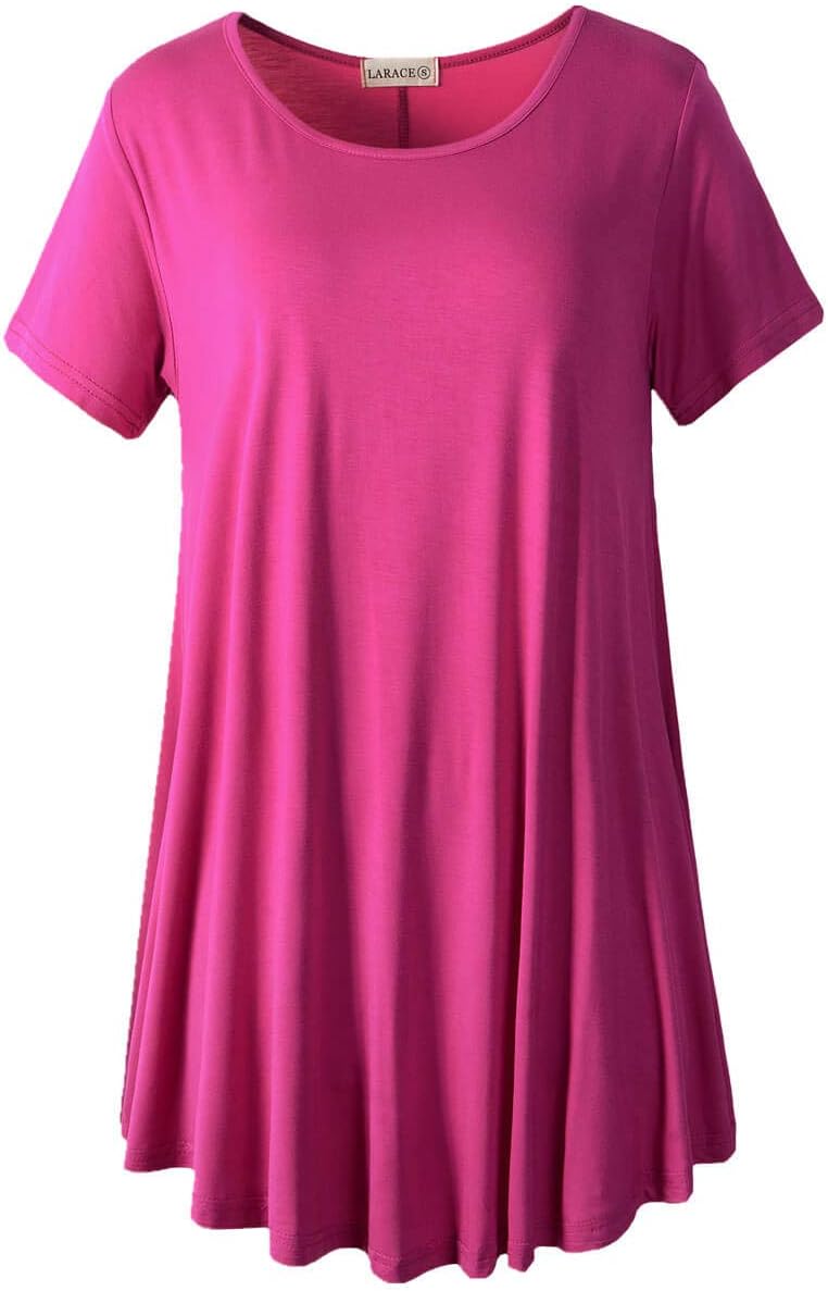 LARACE Plus Size Tops, Special Women's Short Sleeve Shirts, Innovative Casual Su...