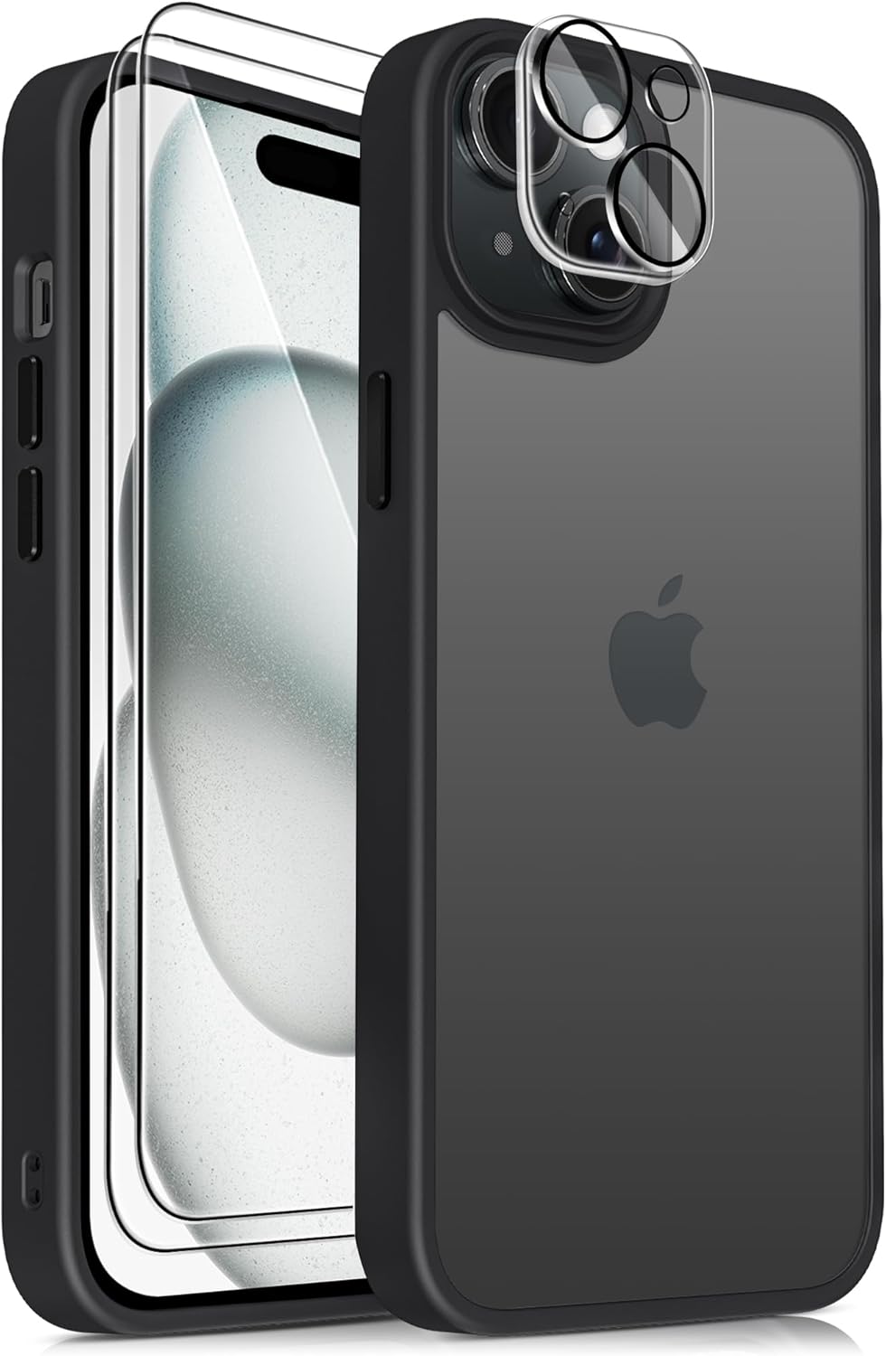 Mootobo Case for iPhone 15 Plus, 4 in 1 Skin Touch Phone Bumper Cover, Built-in...