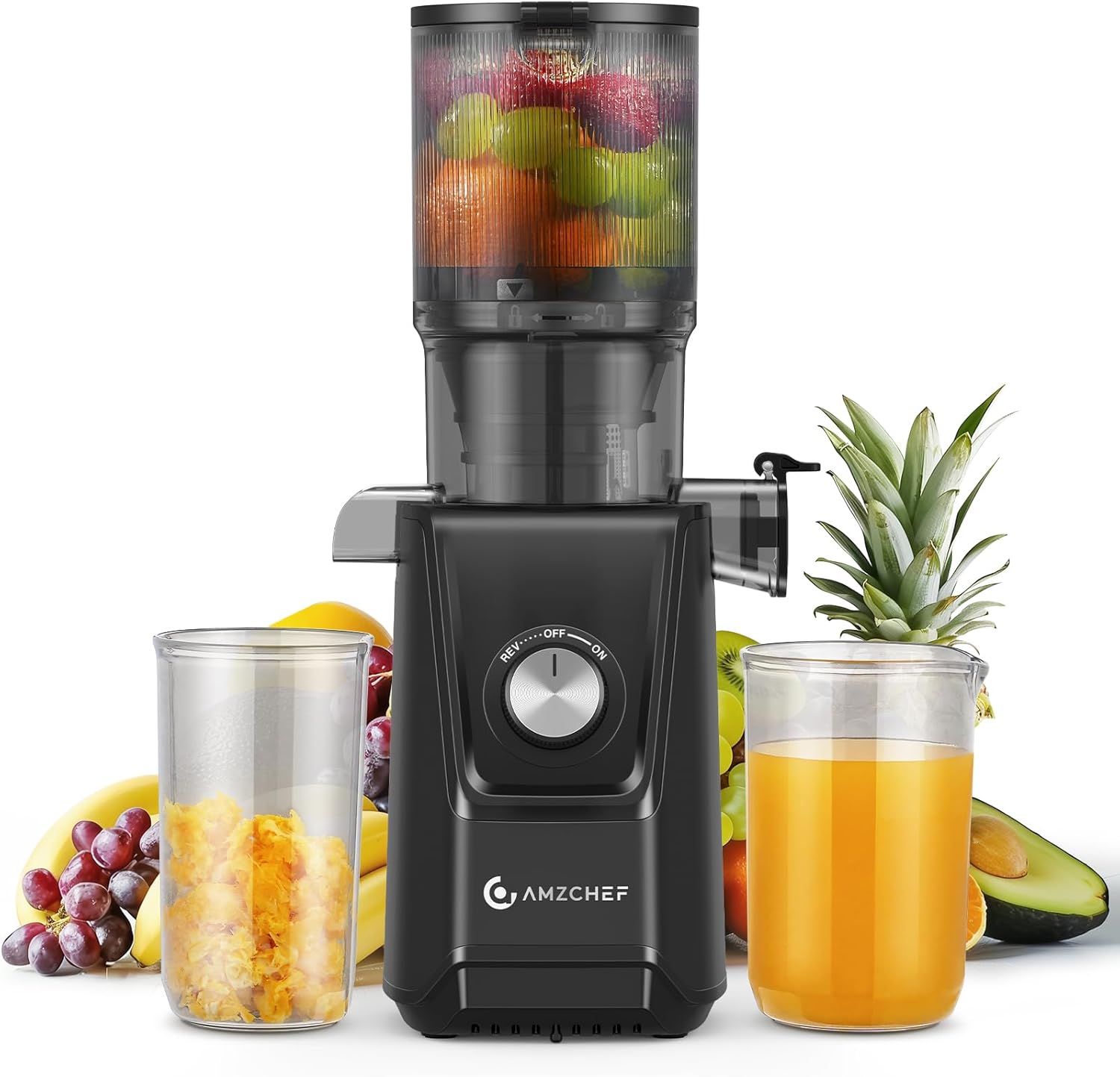 Cold Press Juicer - 4.25 IN Large Feed Chute Juicer Machine for Whole Fruit - An...