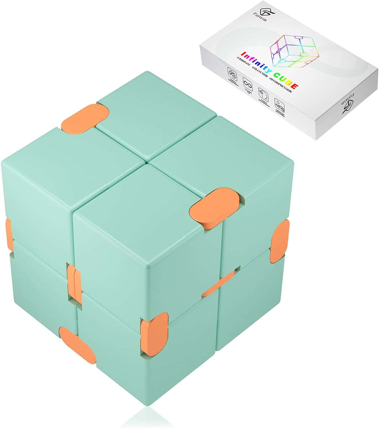 Funxim Infinity Cube Green Fidget Toy Cube, Fidget...