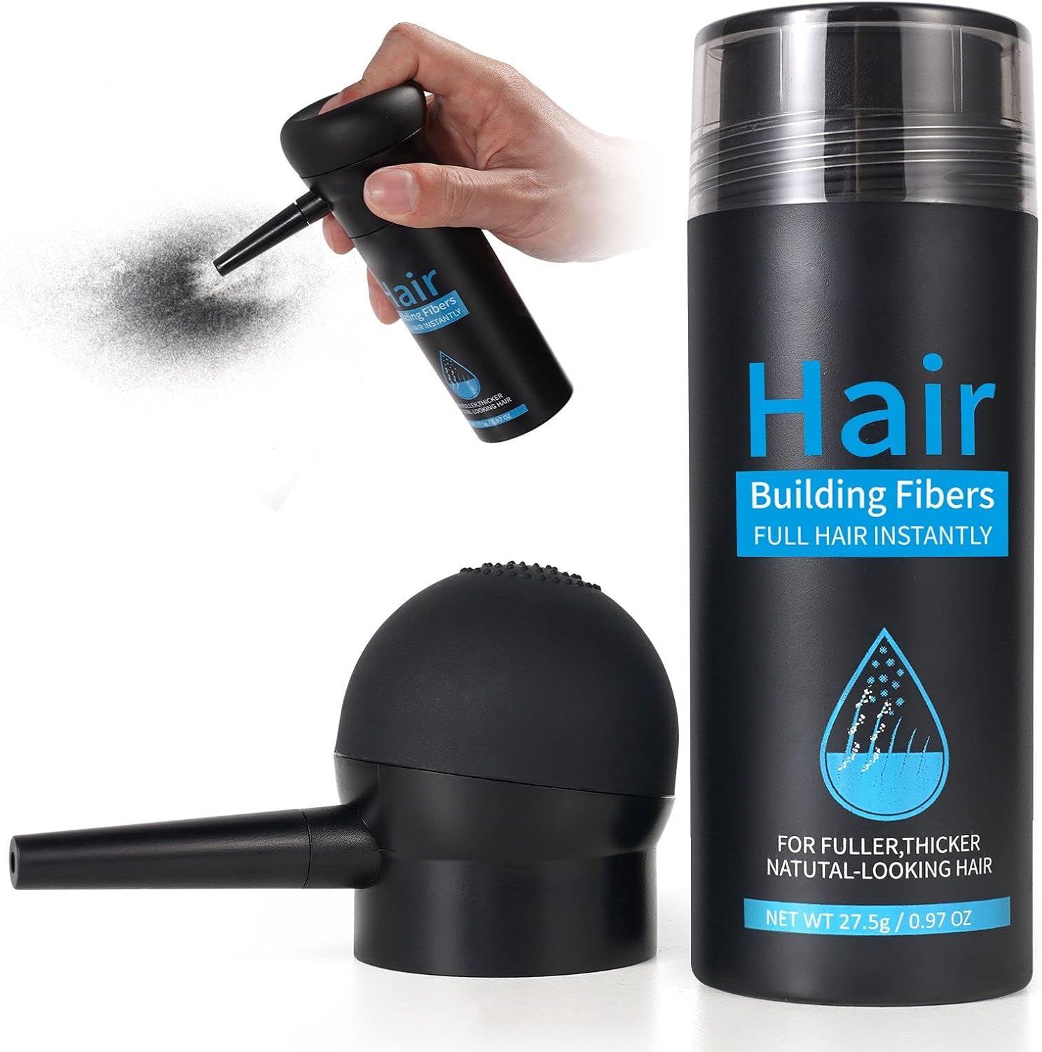 Professional Quality Hair Fibres, Hair Fibres Dark Brown for Thinning Hair, Inst...