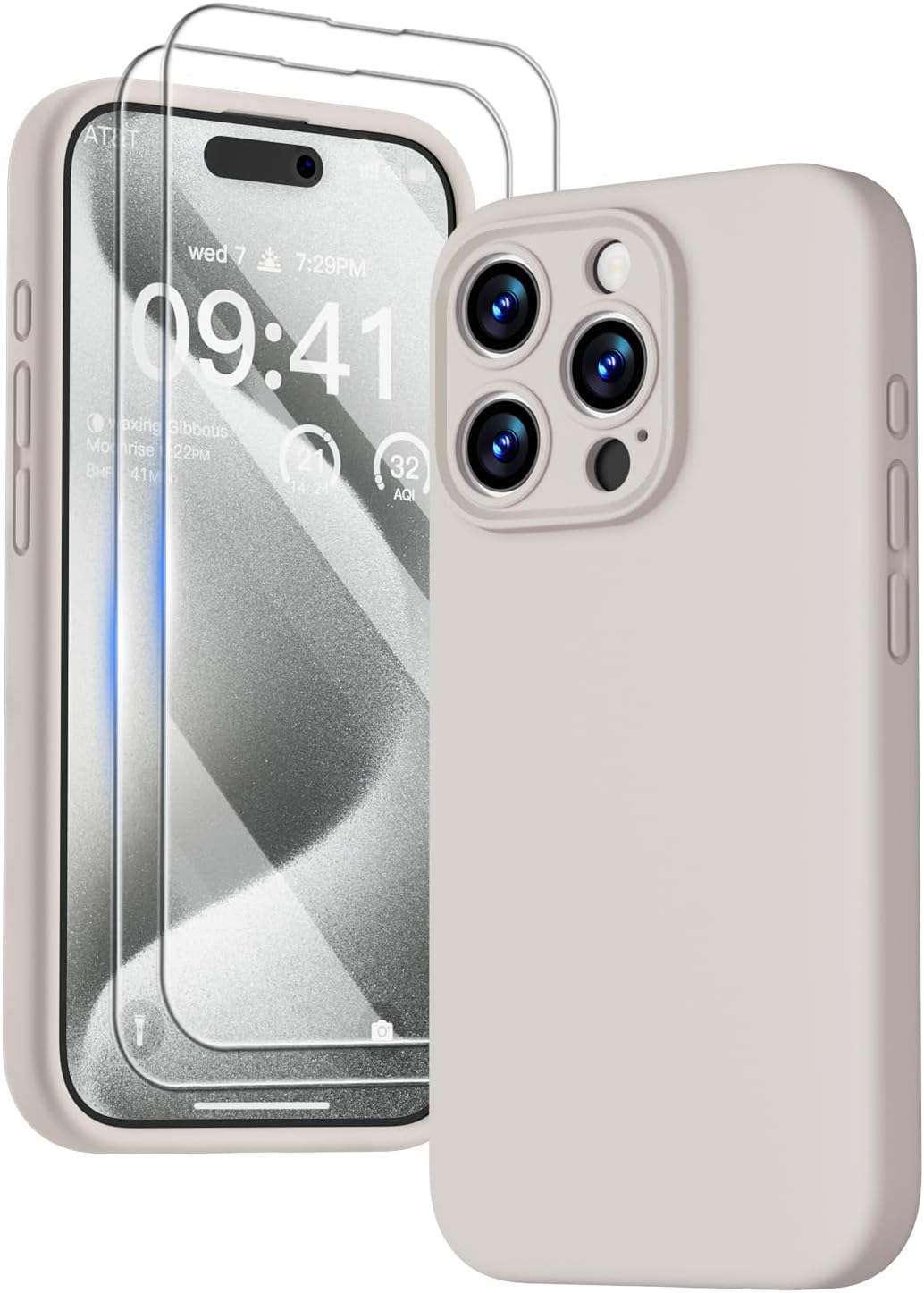 GOODVISH 3 in 1 Case for iPhone 15 Pro Case, [2X HD Screen Protector][Upgraded C...